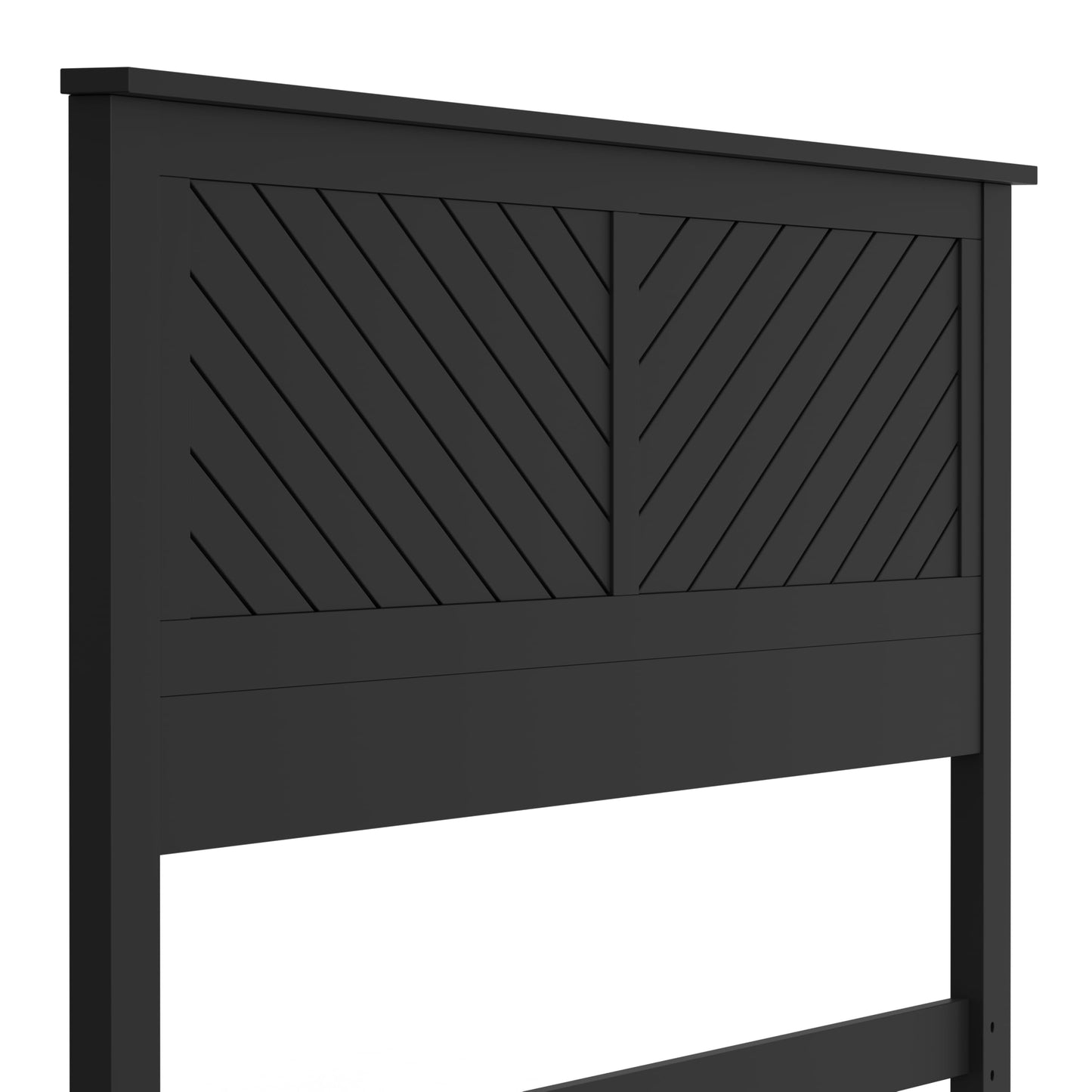 ComfIQ Serene Solid Wood Modern Farmhouse Panel Headboard with Chevron Scoring