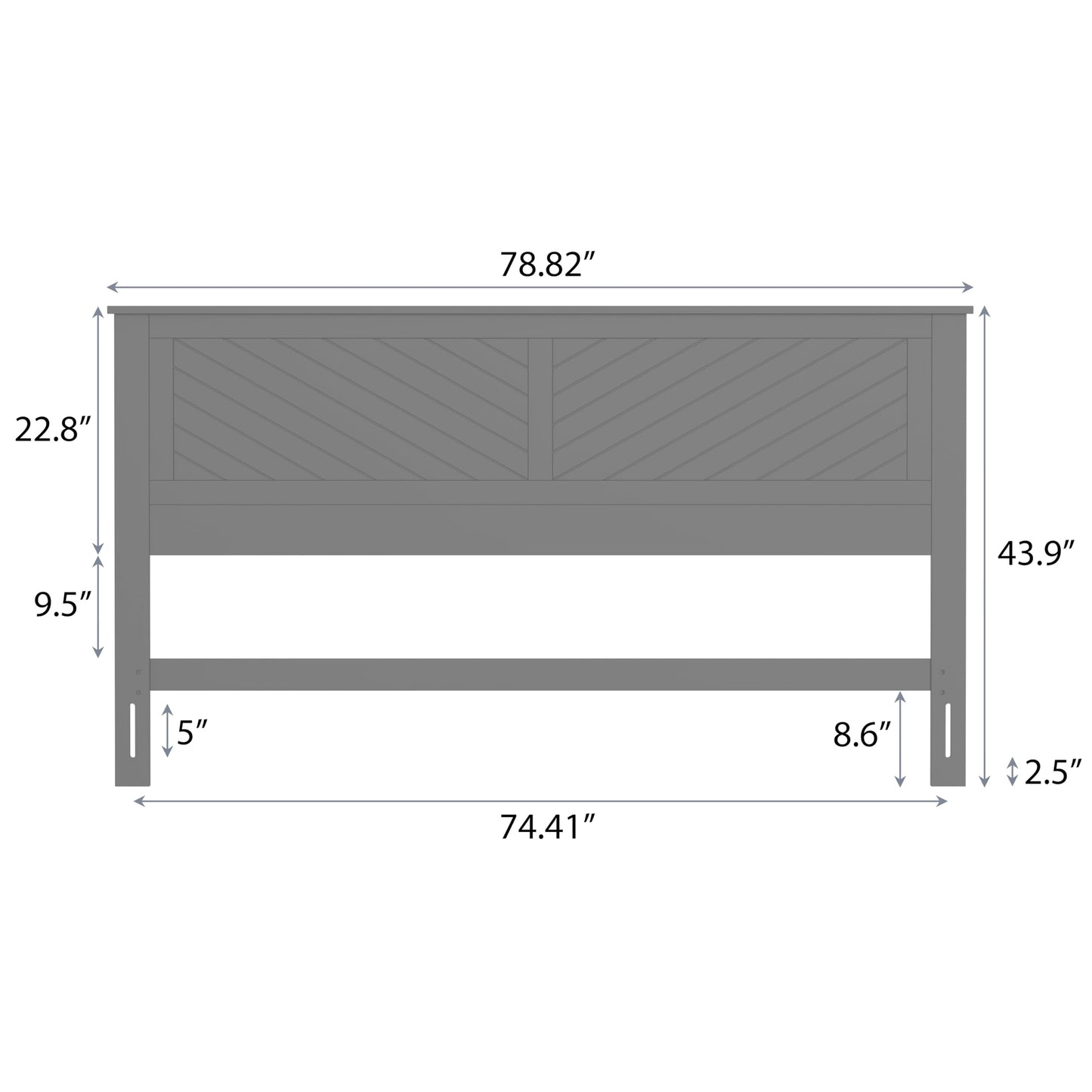 ComfIQ Serene Solid Wood Modern Farmhouse Panel Headboard with Chevron Scoring