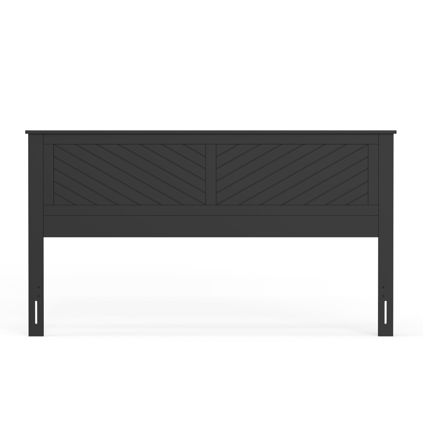 ComfIQ Serene Solid Wood Modern Farmhouse Panel Headboard with Chevron Scoring