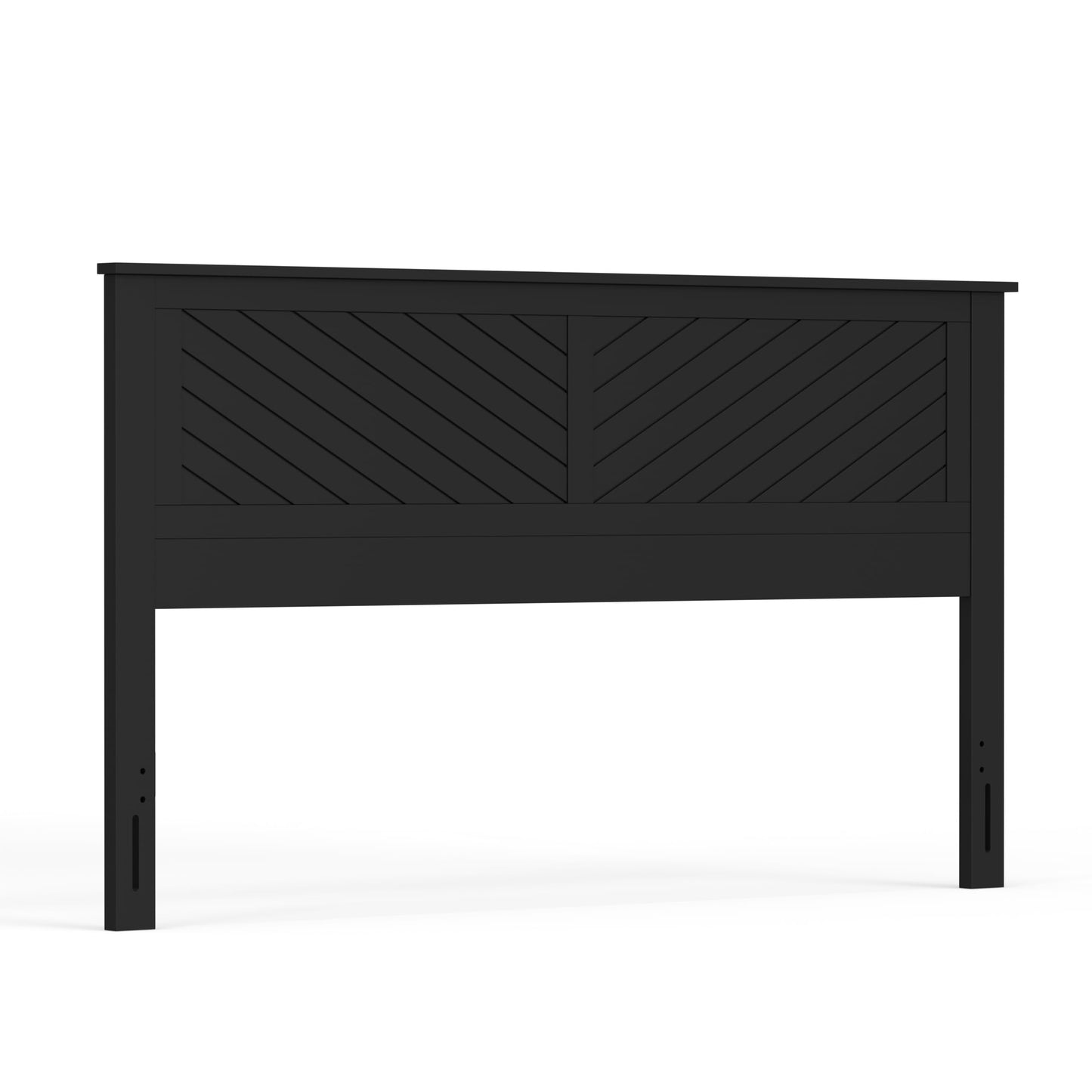ComfIQ Serene Solid Wood Modern Farmhouse Panel Headboard with Chevron Scoring