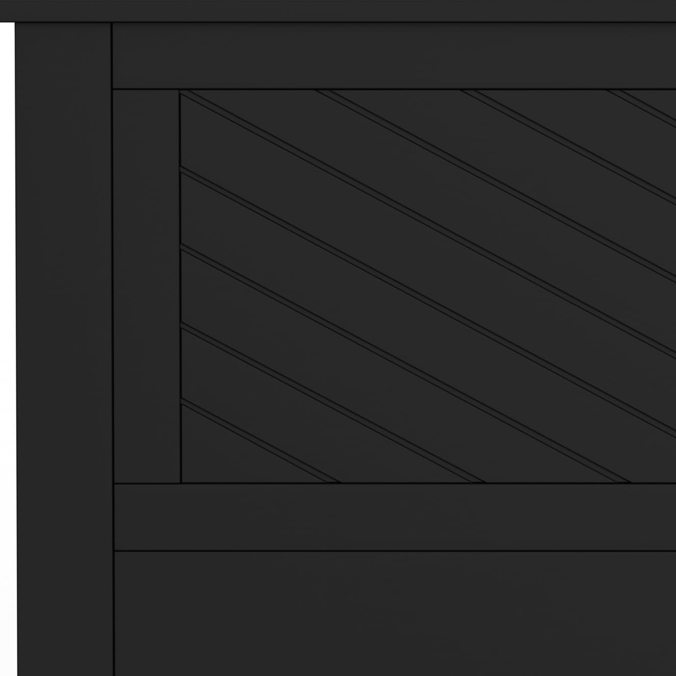 ComfIQ Serene Solid Wood Modern Farmhouse Panel Headboard with Chevron Scoring
