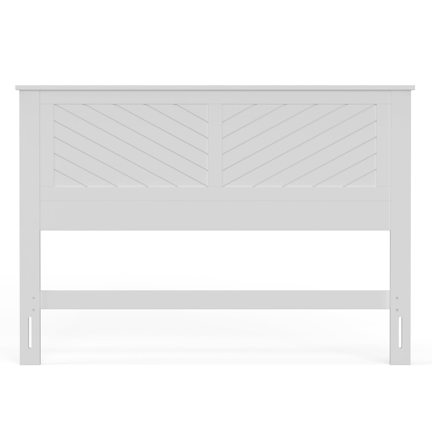 ComfIQ Serene Solid Wood Modern Farmhouse Panel Headboard with Chevron Scoring