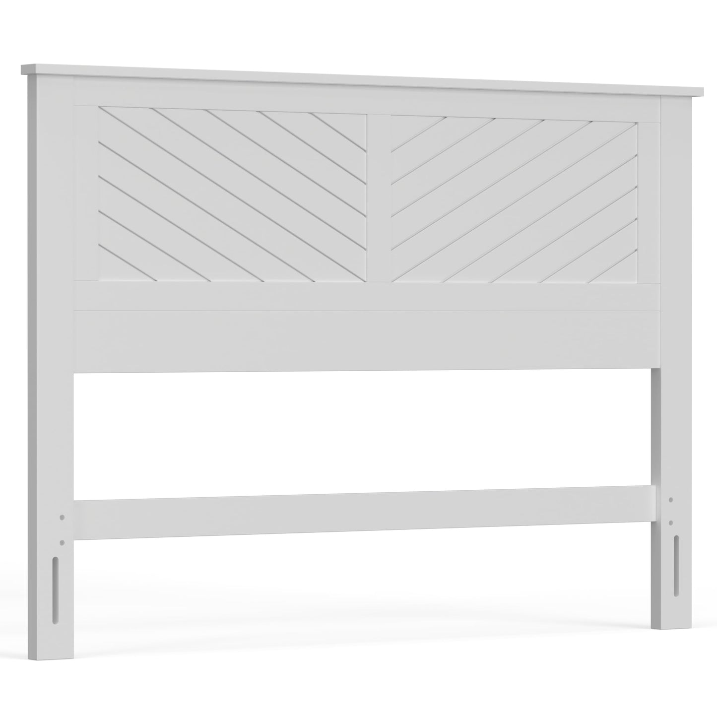 ComfIQ Serene Solid Wood Modern Farmhouse Panel Headboard with Chevron Scoring