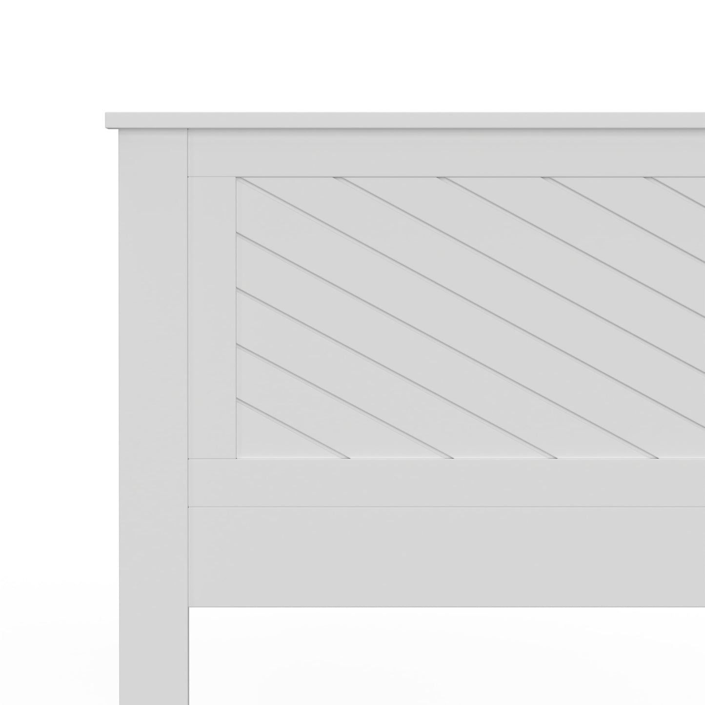 ComfIQ Serene Solid Wood Modern Farmhouse Panel Headboard with Chevron Scoring