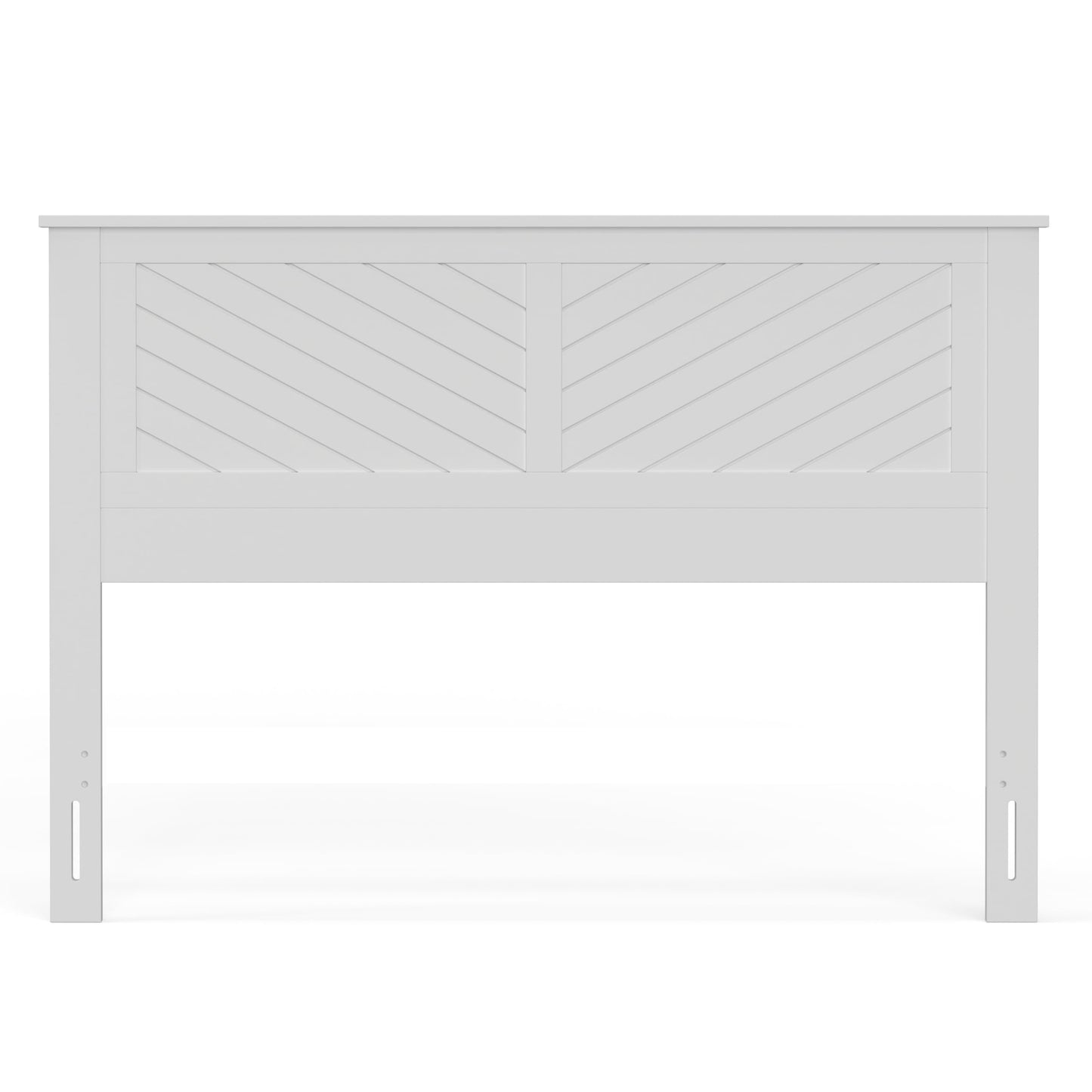 ComfIQ Serene Solid Wood Modern Farmhouse Panel Headboard with Chevron Scoring