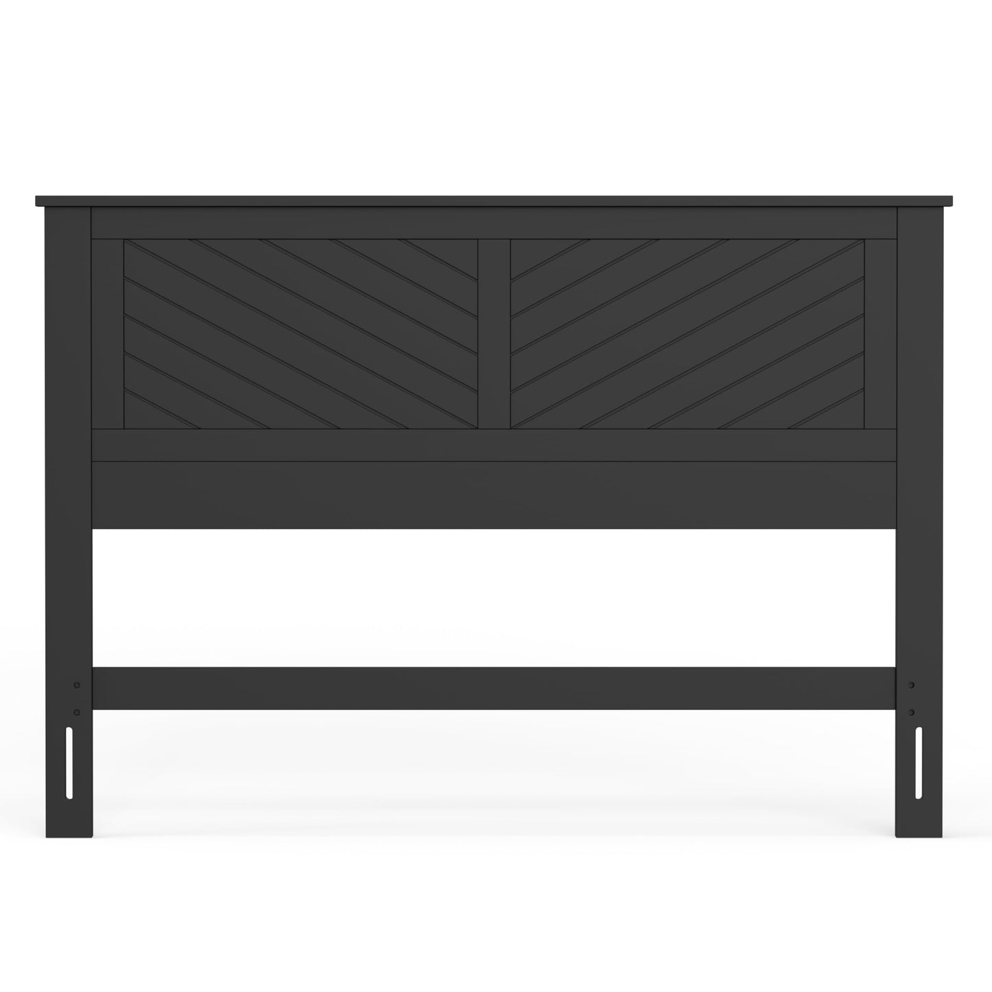 ComfIQ Serene Solid Wood Modern Farmhouse Panel Headboard with Chevron Scoring