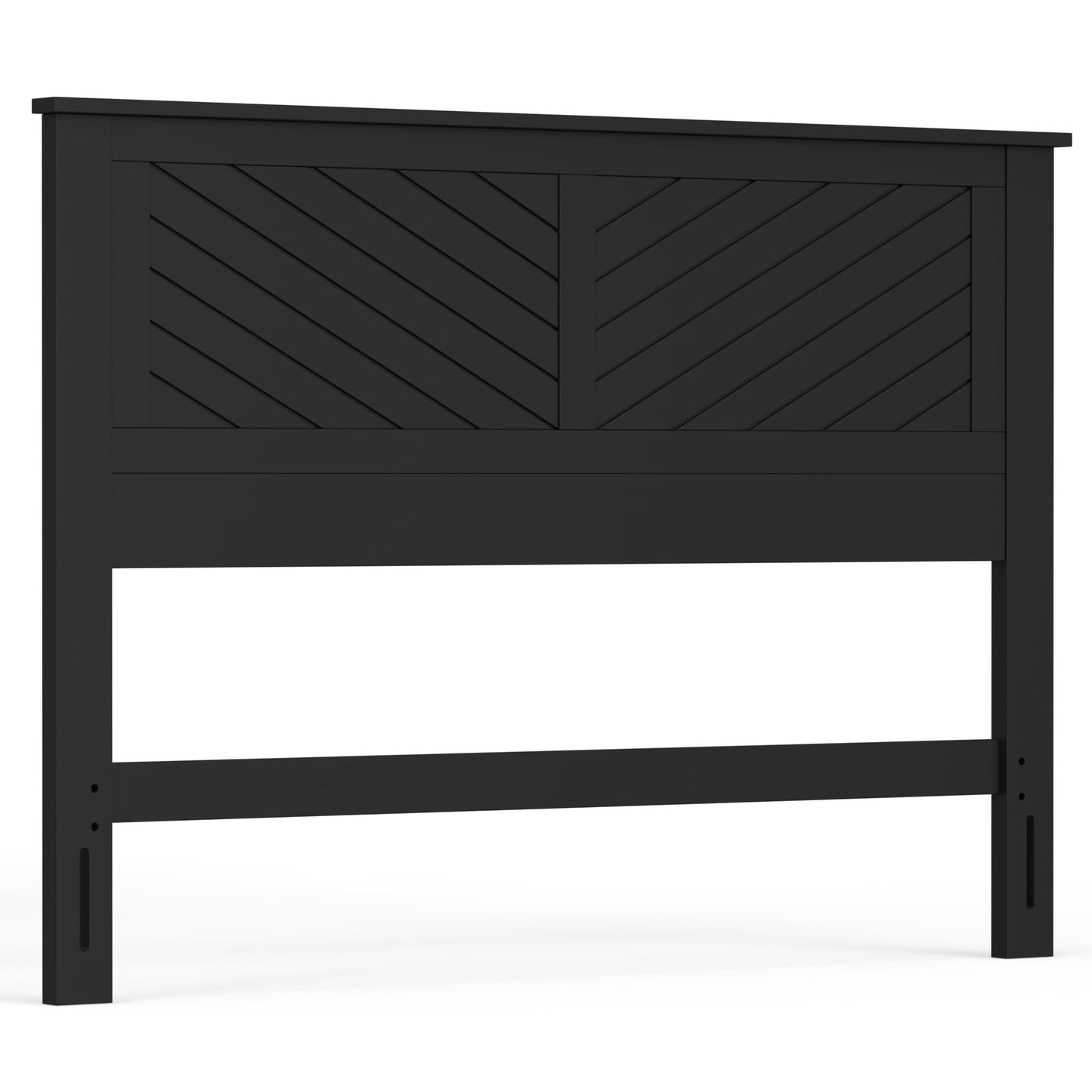 ComfIQ Serene Solid Wood Modern Farmhouse Panel Headboard with Chevron Scoring