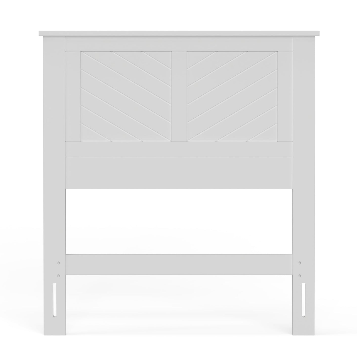 ComfIQ Serene Solid Wood Modern Farmhouse Panel Headboard with Chevron Scoring