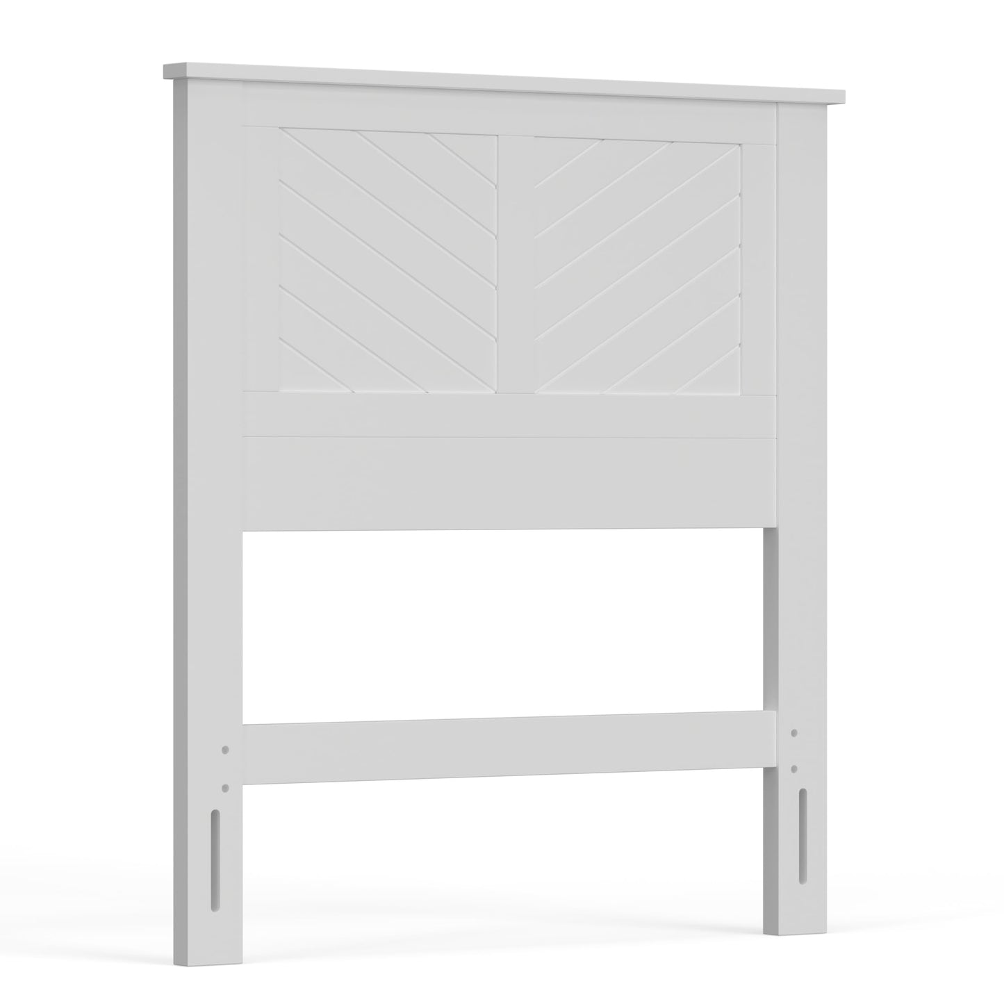 ComfIQ Serene Solid Wood Modern Farmhouse Panel Headboard with Chevron Scoring