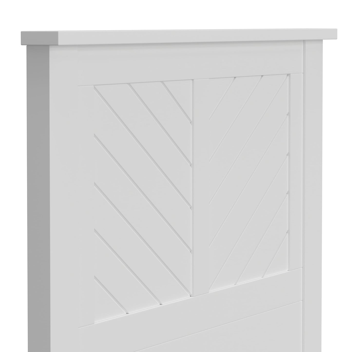 ComfIQ Serene Solid Wood Modern Farmhouse Panel Headboard with Chevron Scoring