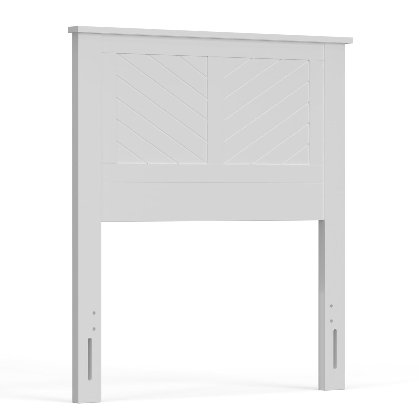 ComfIQ Serene Solid Wood Modern Farmhouse Panel Headboard with Chevron Scoring