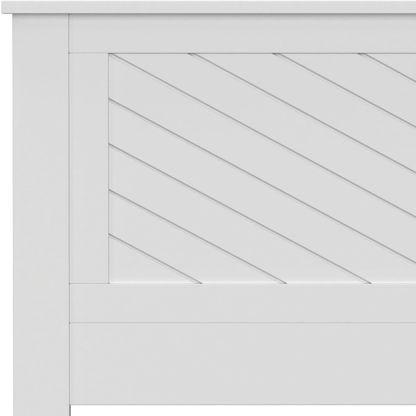 ComfIQ Serene Solid Wood Modern Farmhouse Panel Headboard with Chevron Scoring