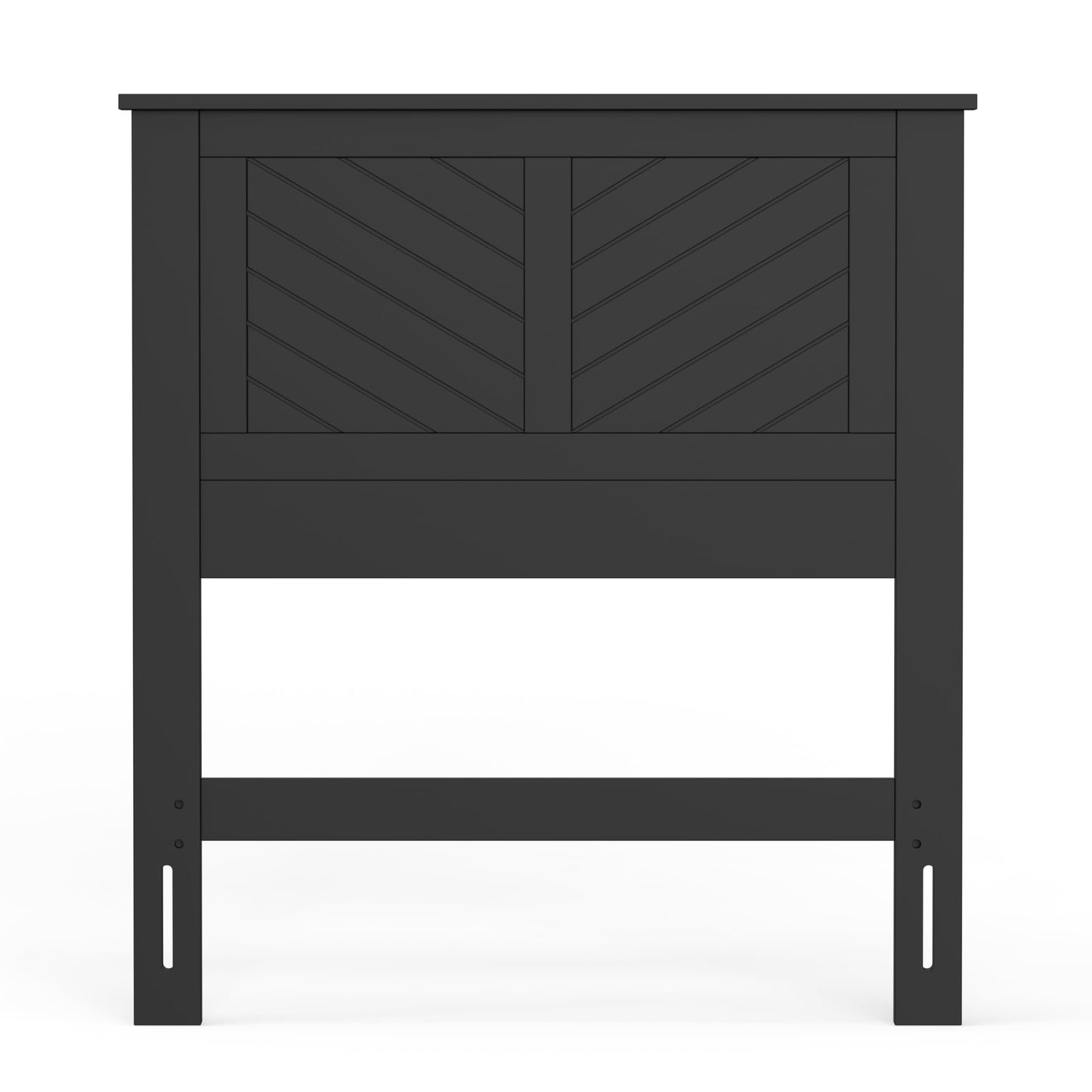 ComfIQ Serene Solid Wood Modern Farmhouse Panel Headboard with Chevron Scoring
