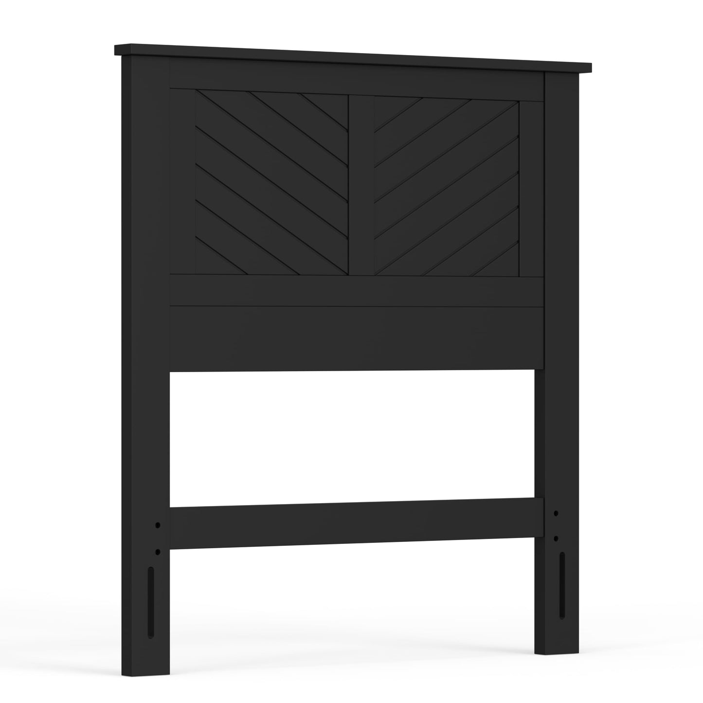 ComfIQ Serene Solid Wood Modern Farmhouse Panel Headboard with Chevron Scoring