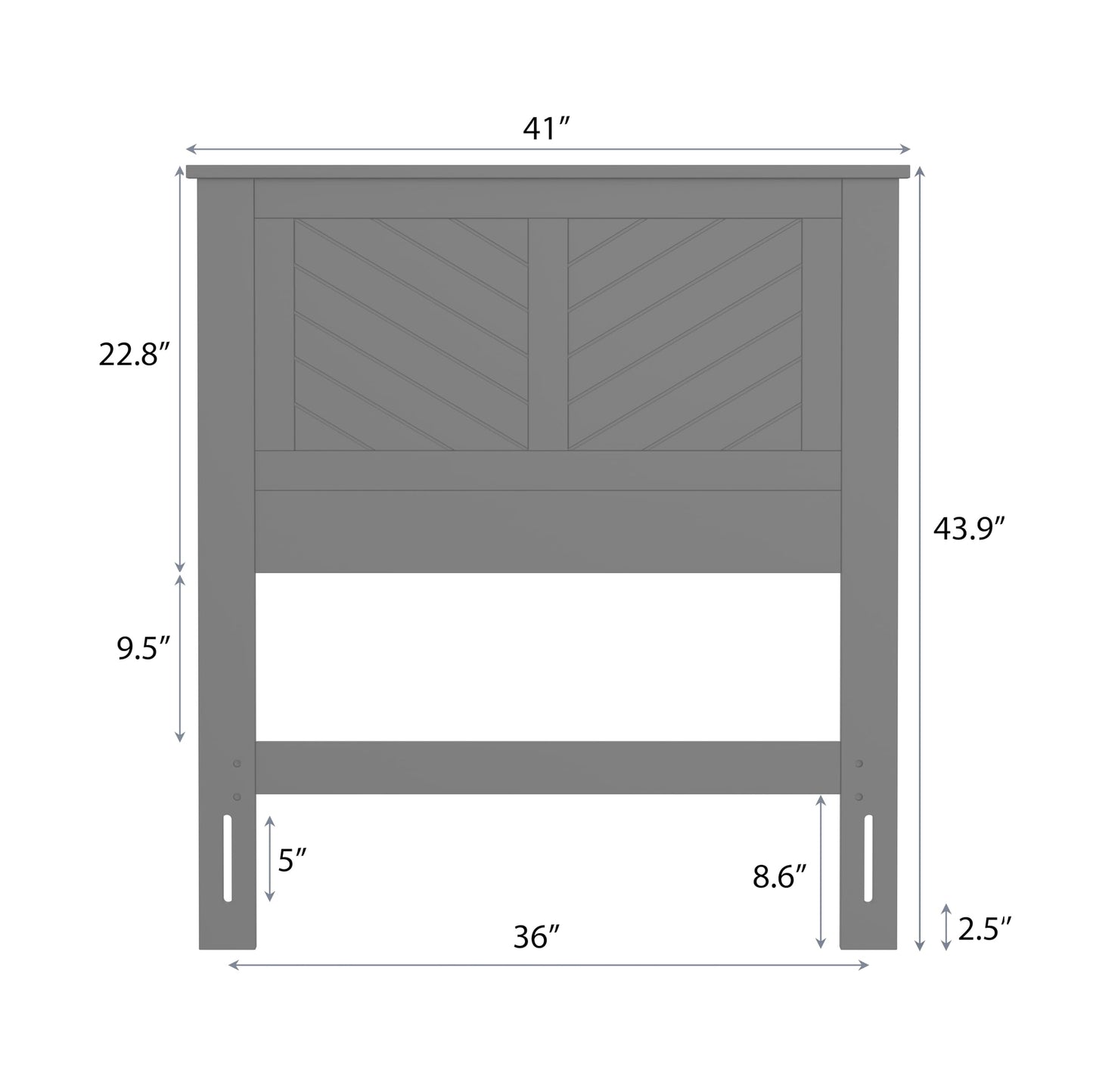 ComfIQ Serene Solid Wood Modern Farmhouse Panel Headboard with Chevron Scoring