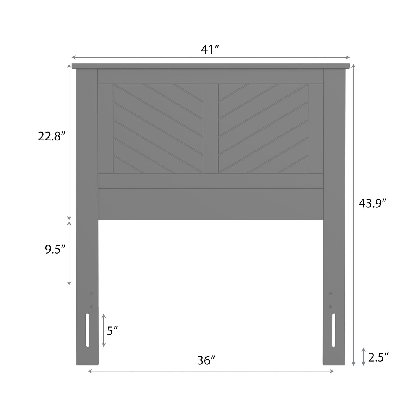ComfIQ Serene Solid Wood Modern Farmhouse Panel Headboard with Chevron Scoring