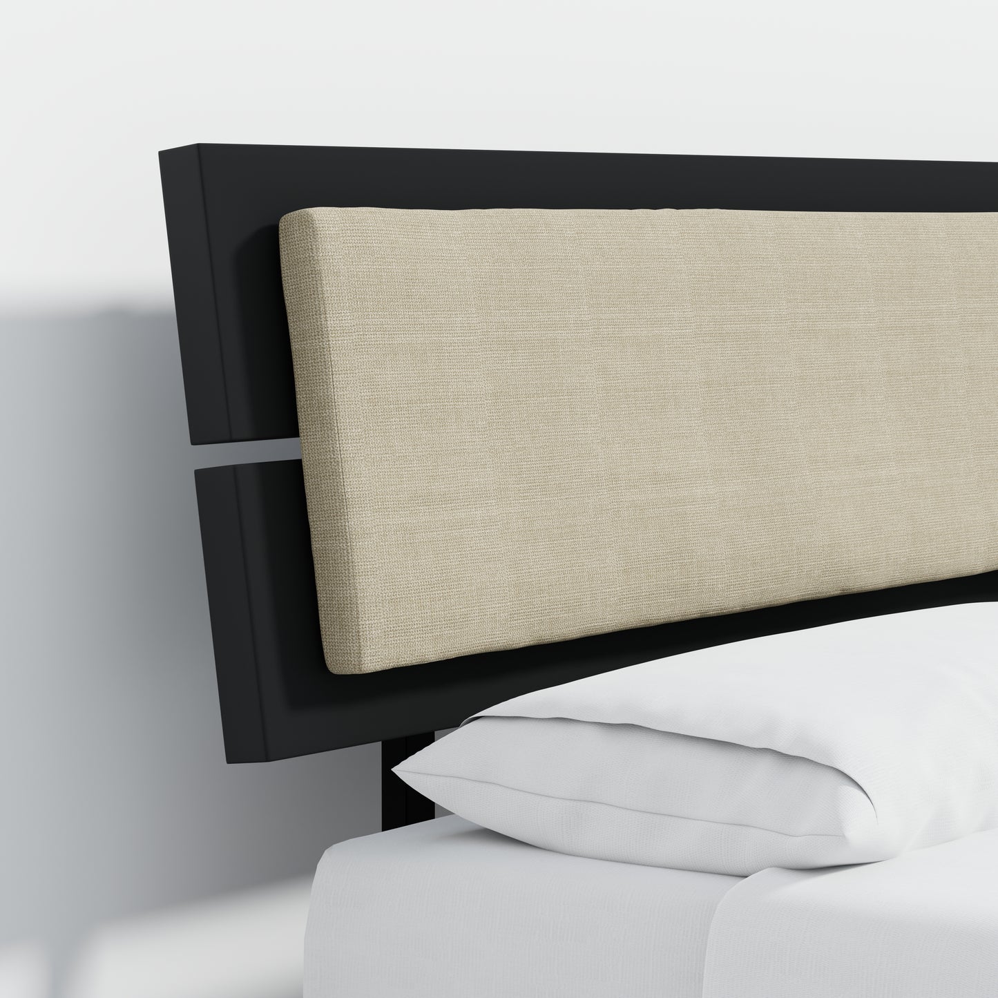 ComfIQ HavenWood Modern Solid Wood Platform Bed with Optional Adjustable Headboard with Cushion
