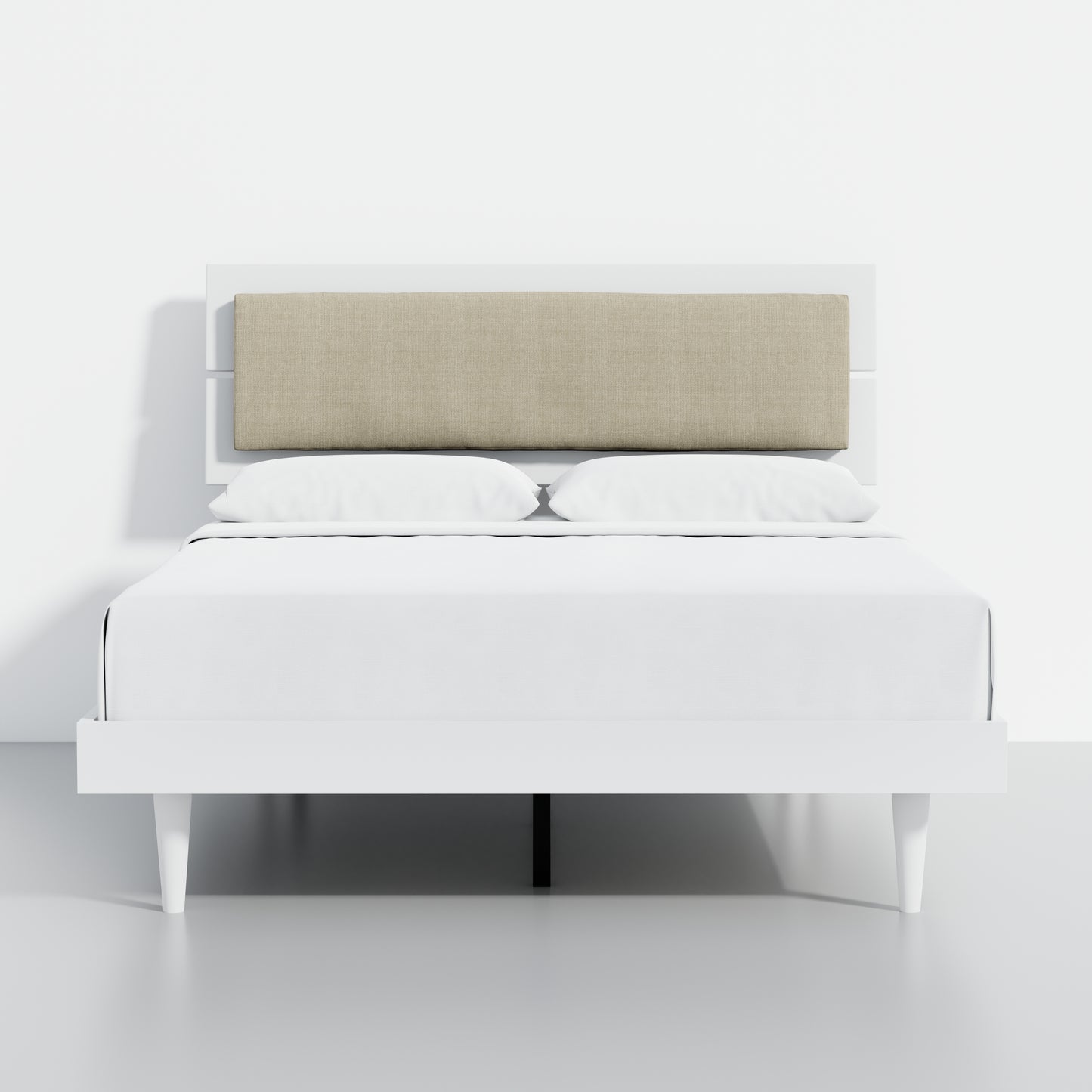 ComfIQ HavenWood Modern Solid Wood Platform Bed with Optional Adjustable Headboard with Cushion