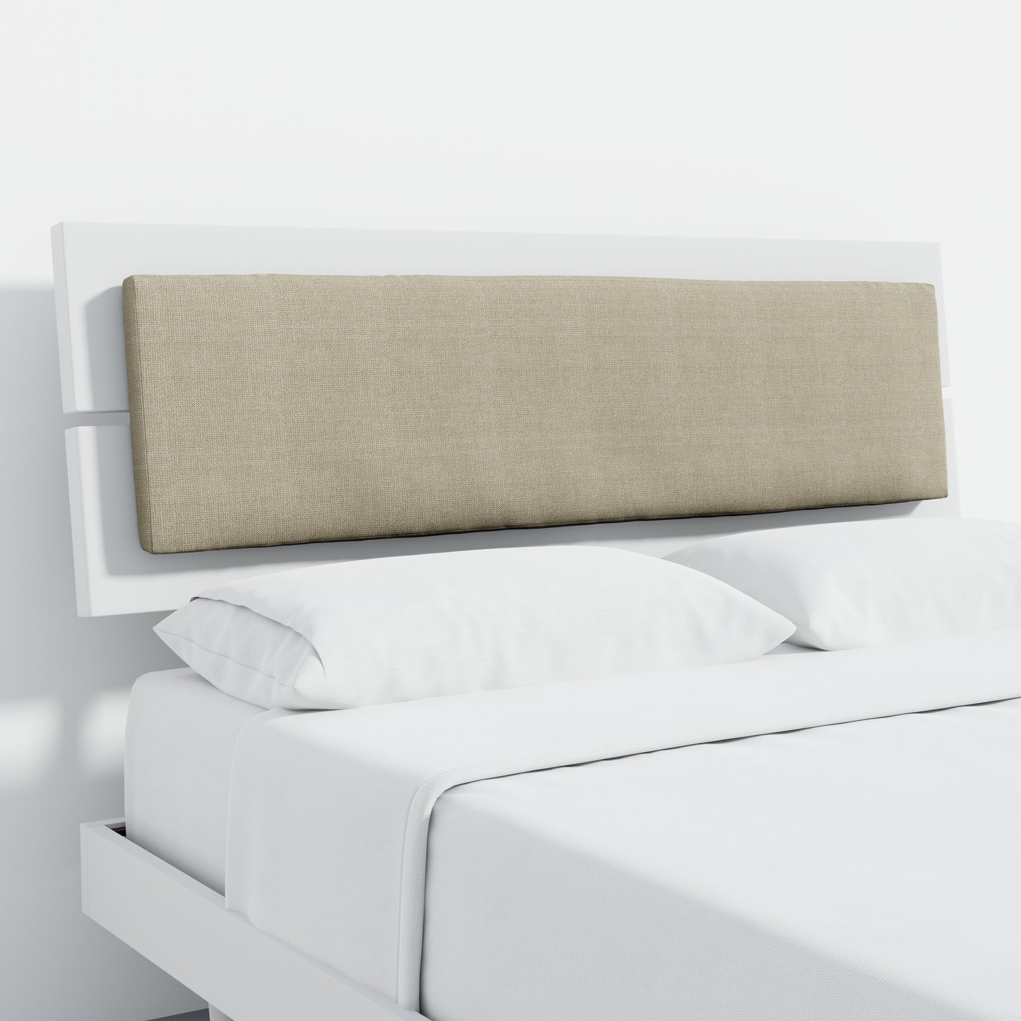 ComfIQ HavenWood Modern Solid Wood Platform Bed with Optional Adjustable Headboard with Cushion