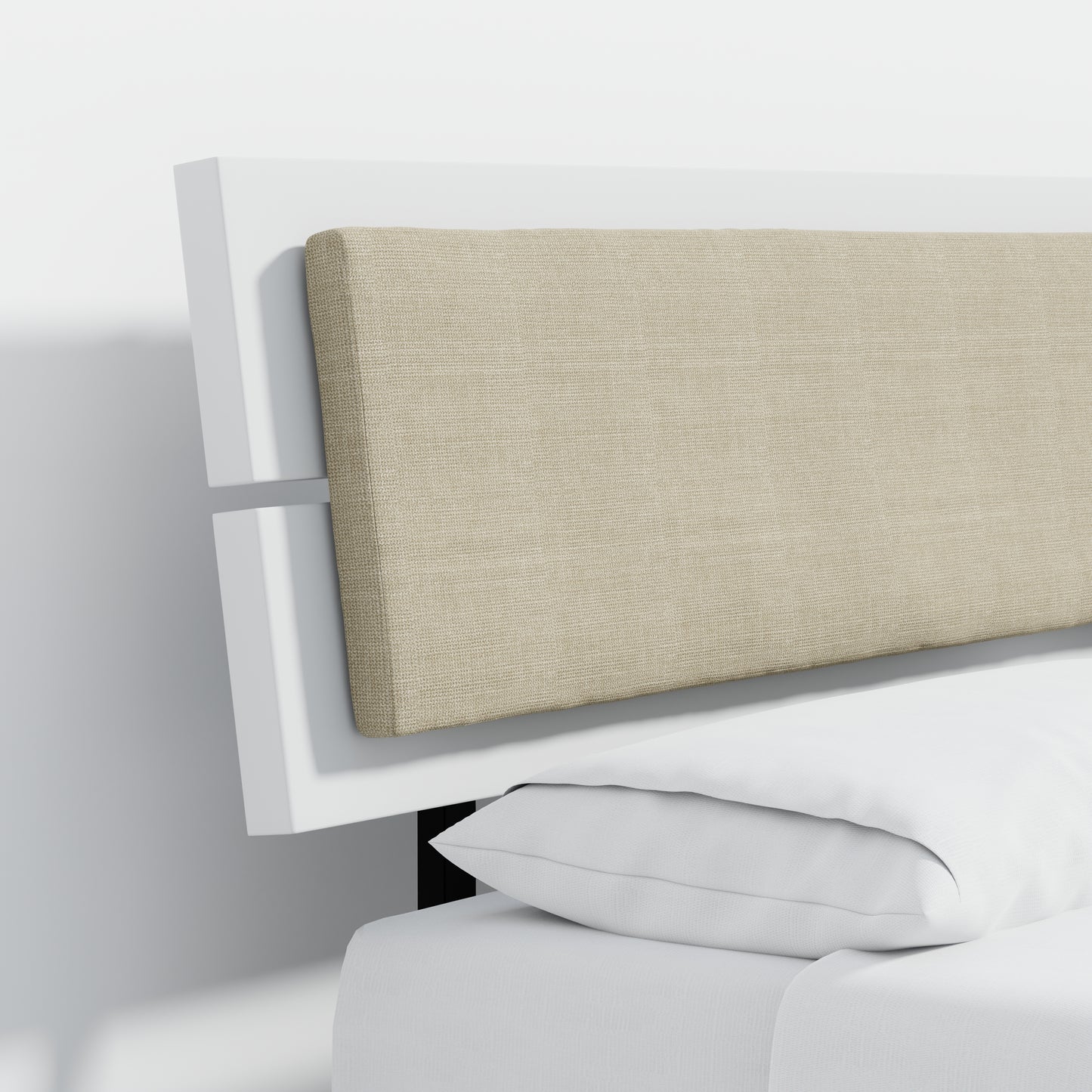 ComfIQ HavenWood Modern Solid Wood Platform Bed with Optional Adjustable Headboard with Cushion