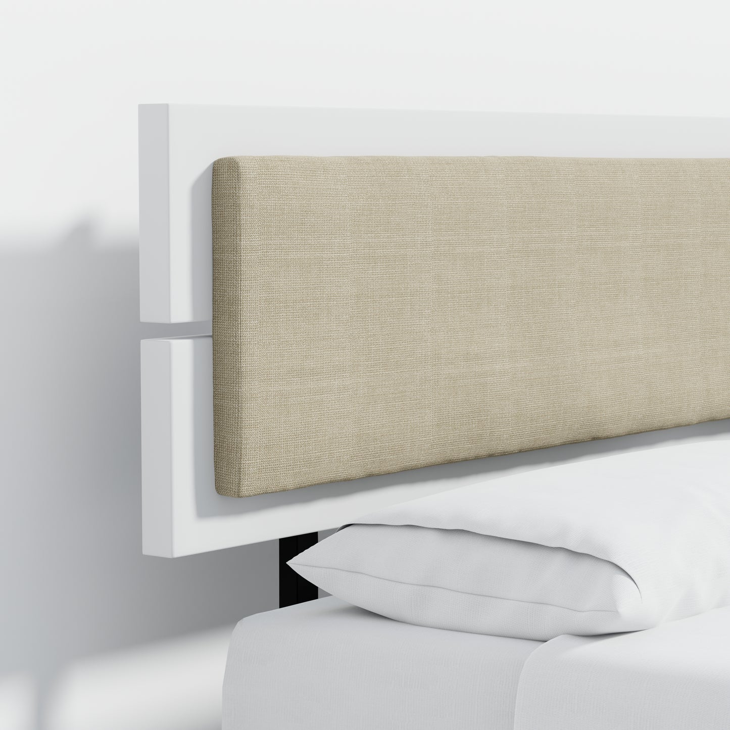 ComfIQ HavenWood Modern Solid Wood Platform Bed with Optional Adjustable Headboard with Cushion
