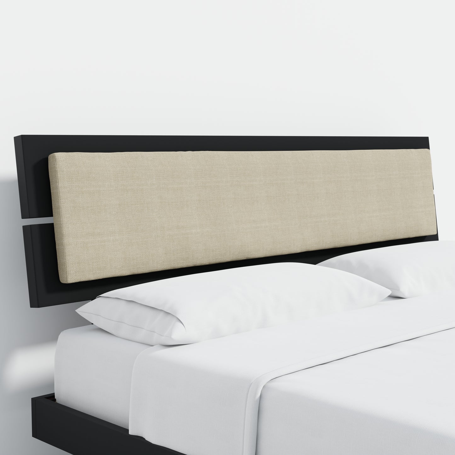 ComfIQ HavenWood Modern Solid Wood Platform Bed with Optional Adjustable Headboard with Cushion