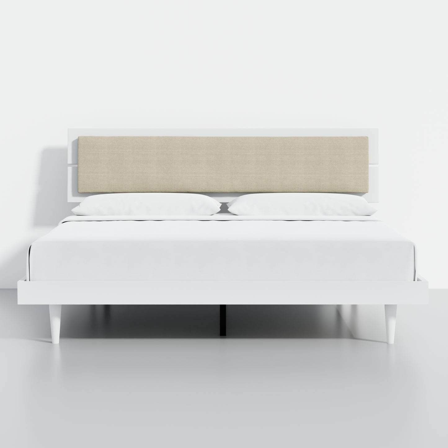 ComfIQ HavenWood Modern Solid Wood Platform Bed with Optional Adjustable Headboard with Cushion