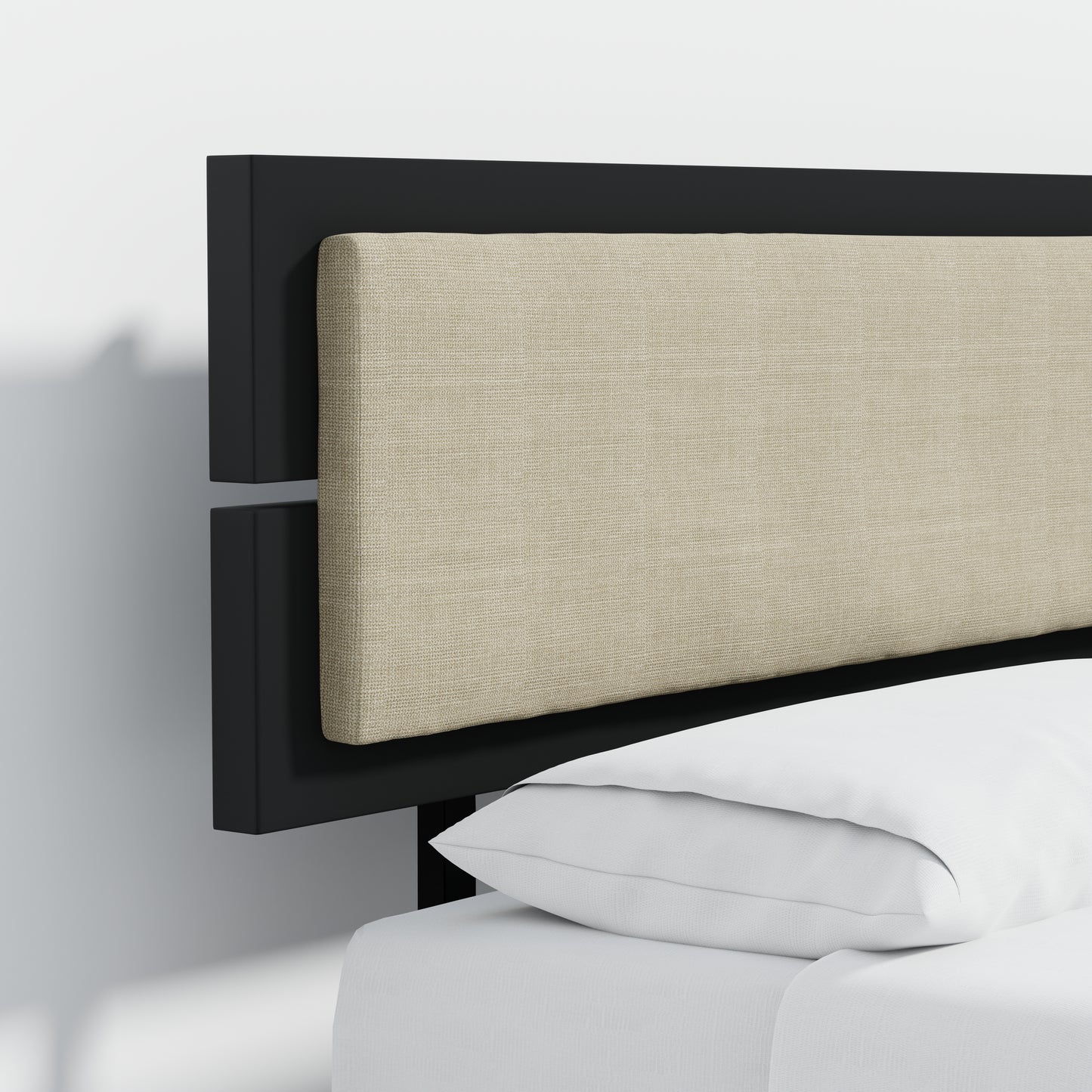 ComfIQ HavenWood Modern Solid Wood Platform Bed with Optional Adjustable Headboard with Cushion