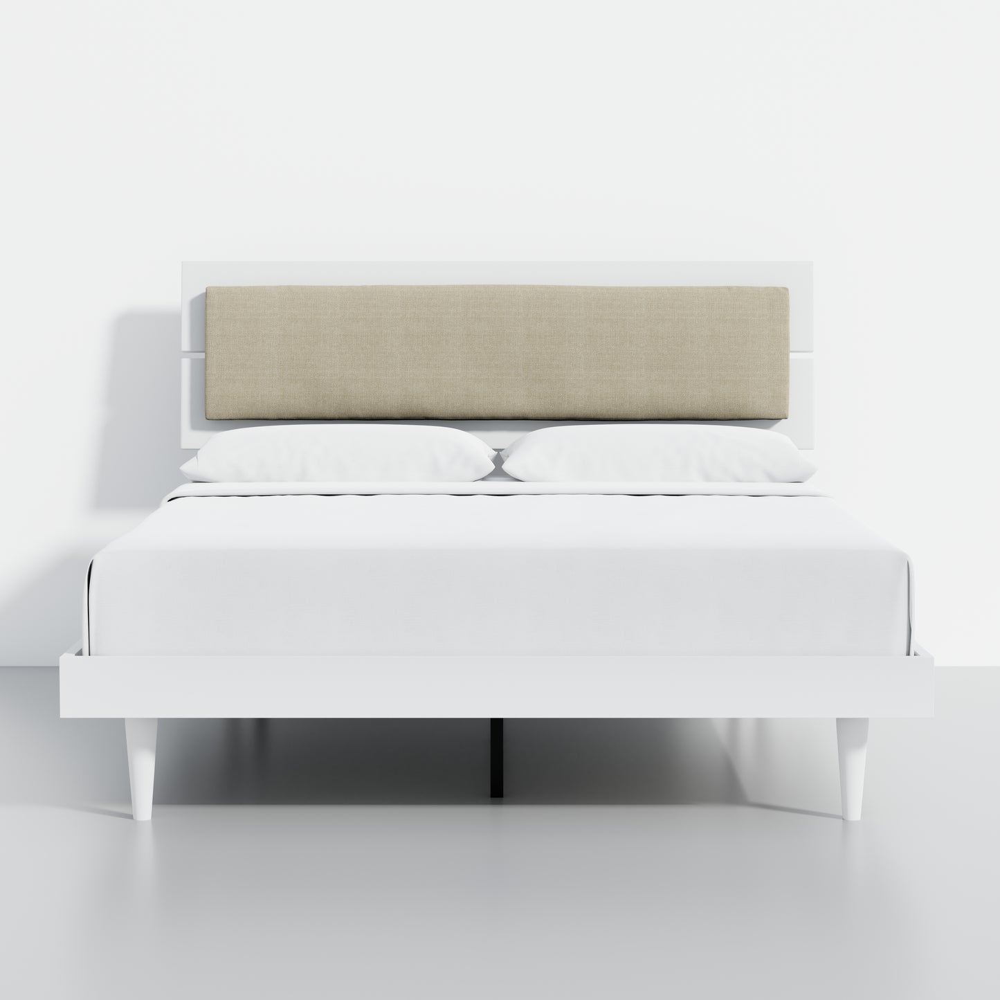 ComfIQ HavenWood Modern Solid Wood Platform Bed with Optional Adjustable Headboard with Cushion
