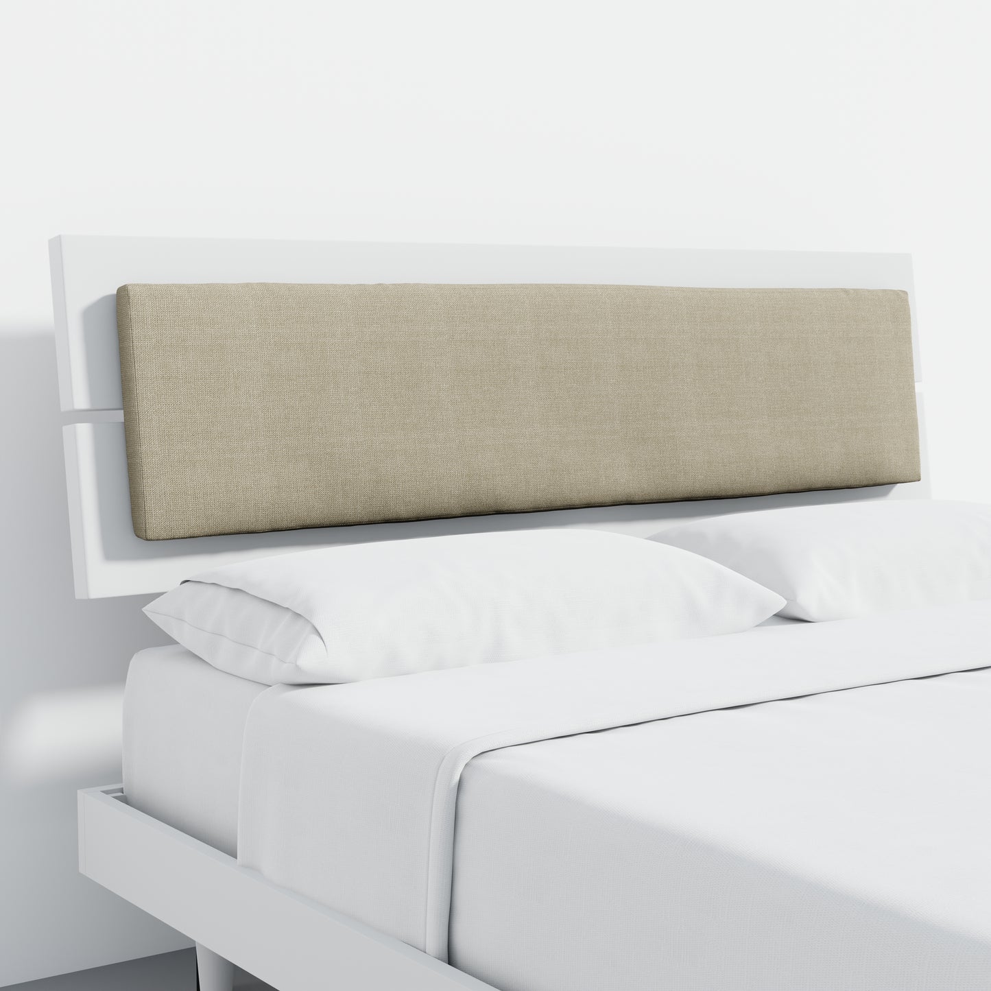 ComfIQ HavenWood Modern Solid Wood Platform Bed with Optional Adjustable Headboard with Cushion