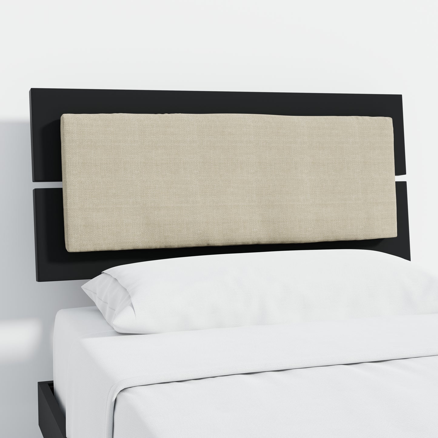 ComfIQ HavenWood Modern Solid Wood Platform Bed with Optional Adjustable Headboard with Cushion