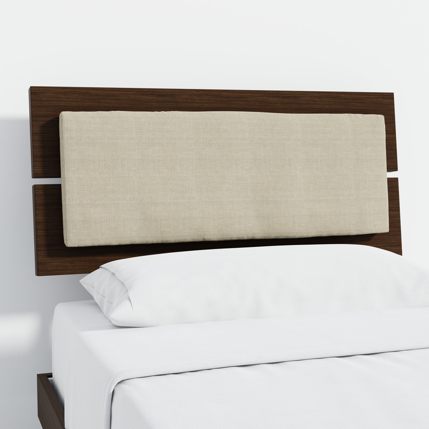 ComfIQ HavenWood Modern Solid Wood Platform Bed with Optional Adjustable Headboard with Cushion