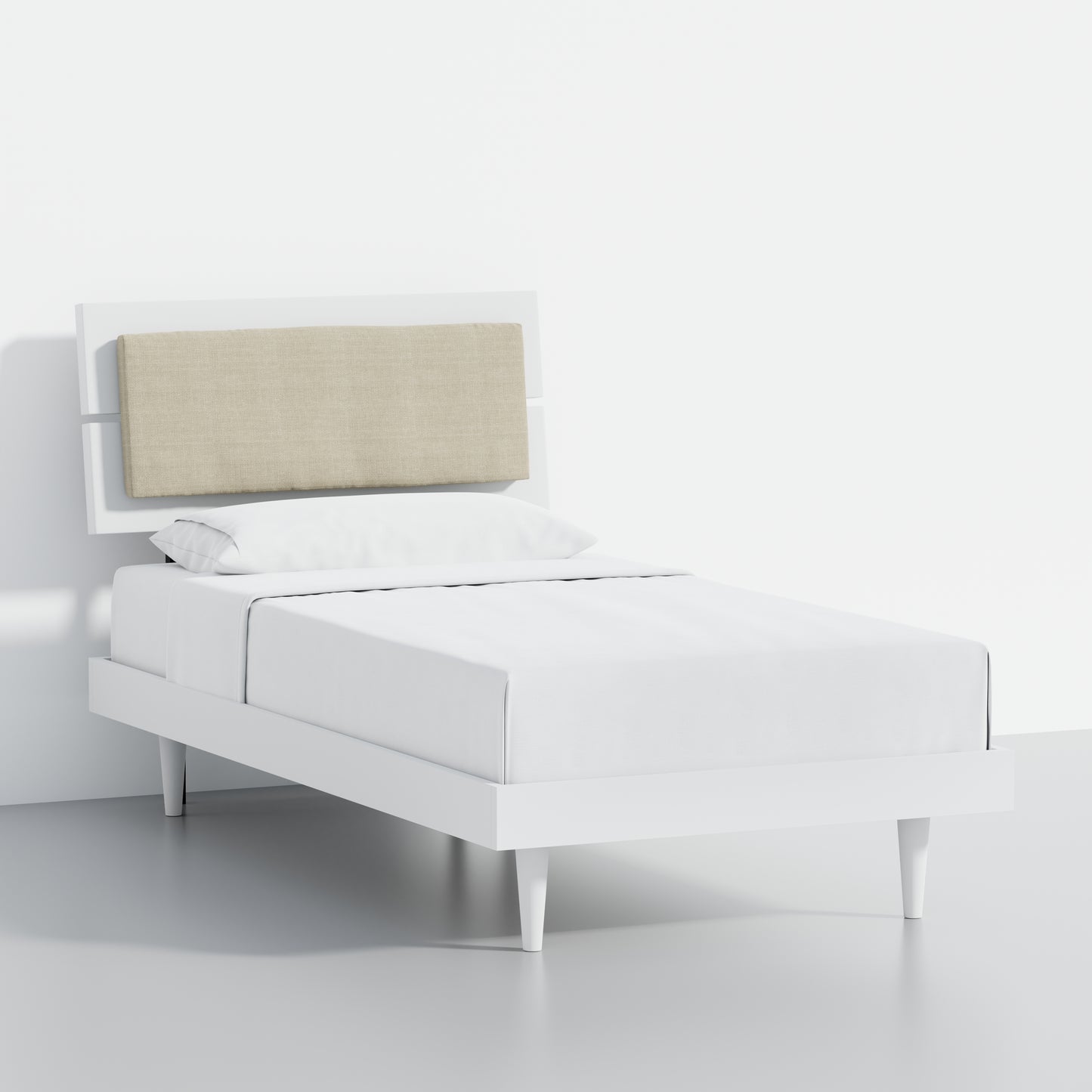 ComfIQ HavenWood Modern Solid Wood Platform Bed with Optional Adjustable Headboard with Cushion
