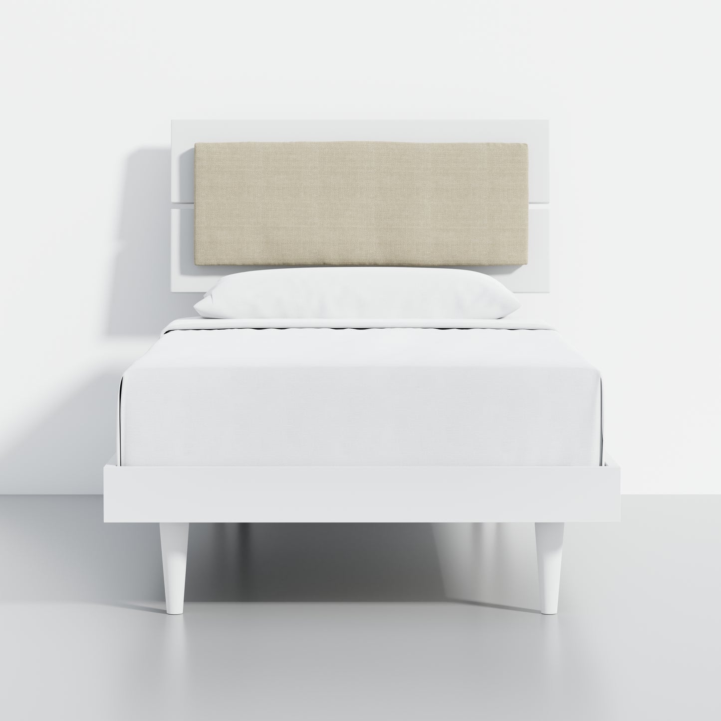 ComfIQ HavenWood Modern Solid Wood Platform Bed with Optional Adjustable Headboard with Cushion
