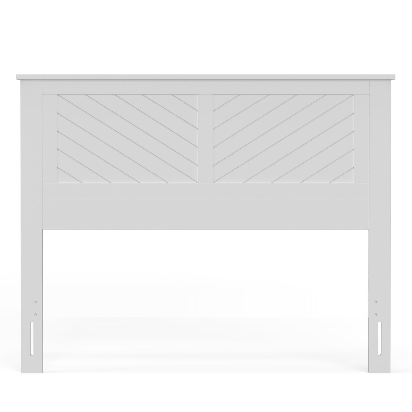 ComfIQ Serene Solid Wood Modern Farmhouse Panel Headboard with Chevron Scoring
