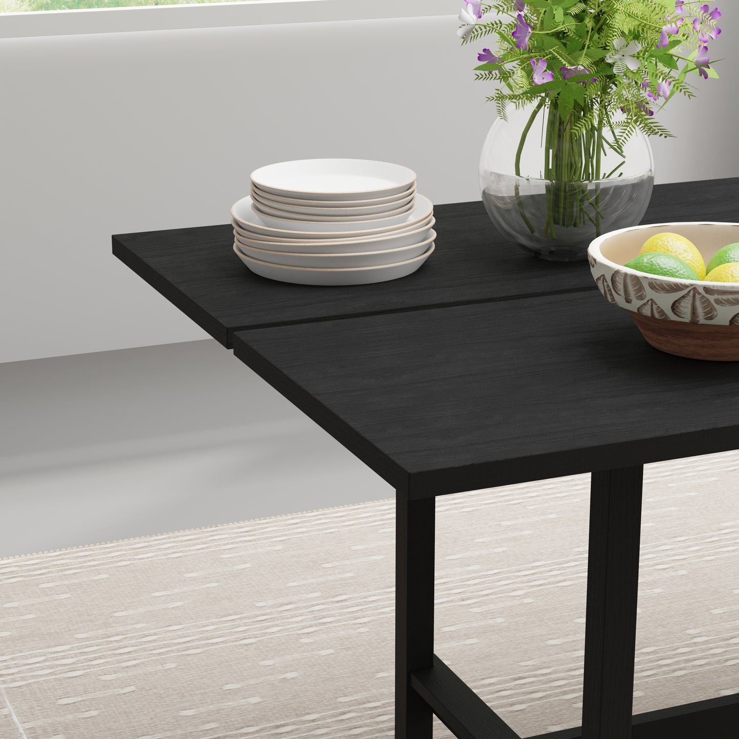ComfIQ 84" Japandi Split-Top Wood Dining Table