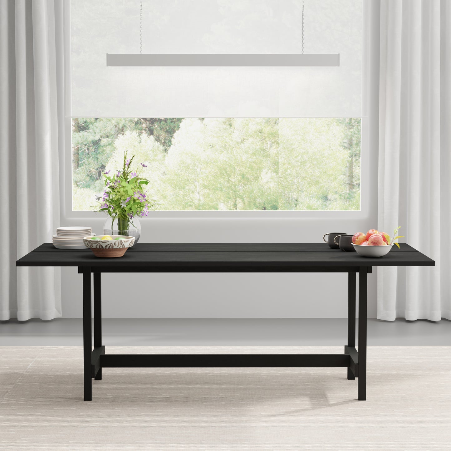 ComfIQ 84" Japandi Split-Top Wood Dining Table
