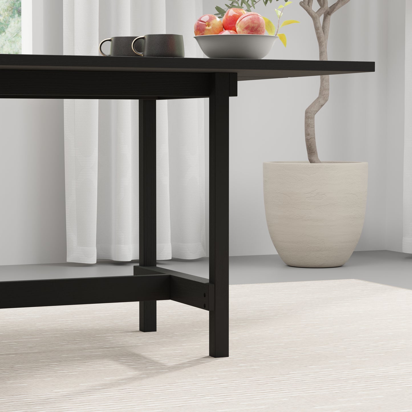 ComfIQ 84" Japandi Split-Top Wood Dining Table