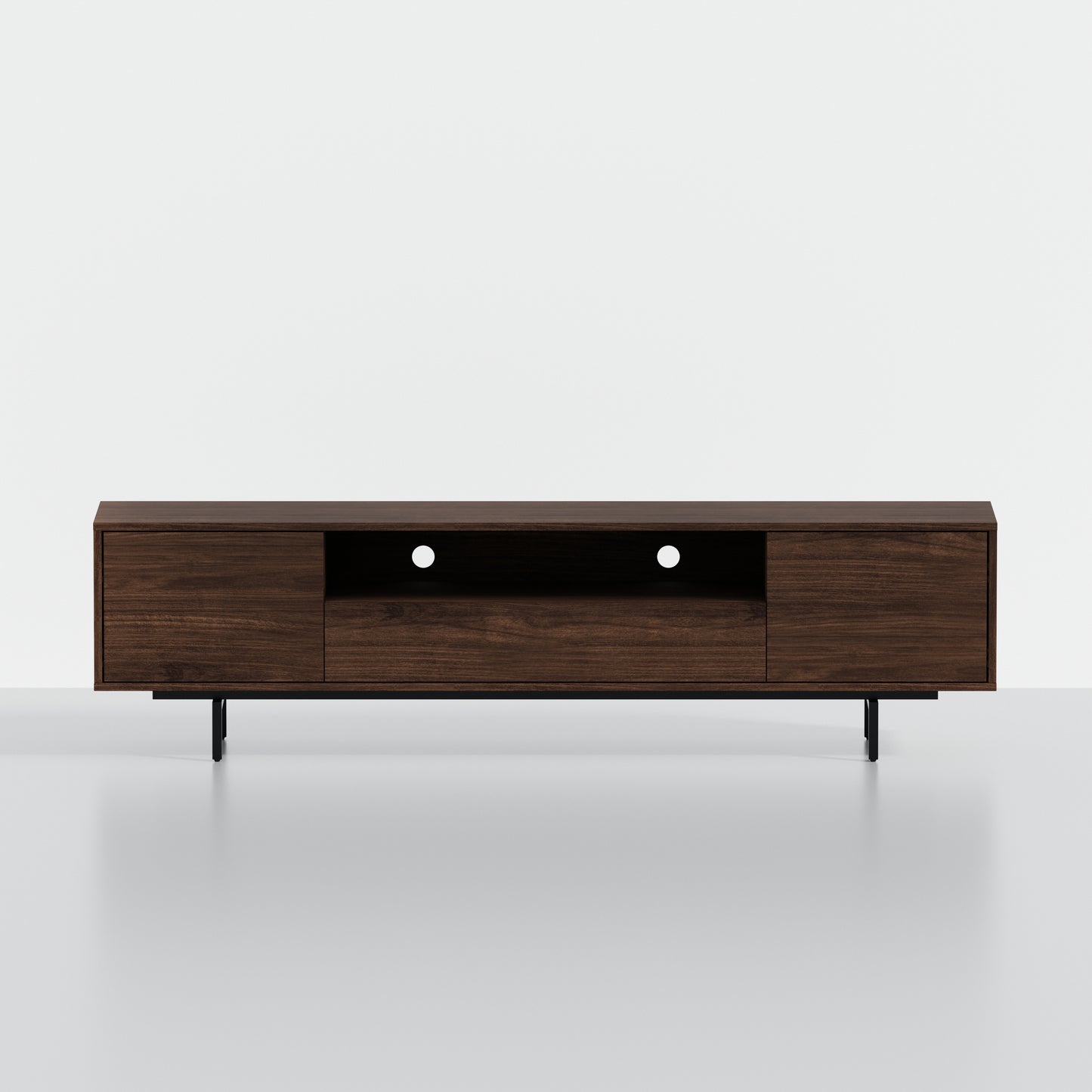ComfIQ Norrhaus 75-Inch Modern TV Stand with Center Channel Speaker Shelf and Flip Down Door