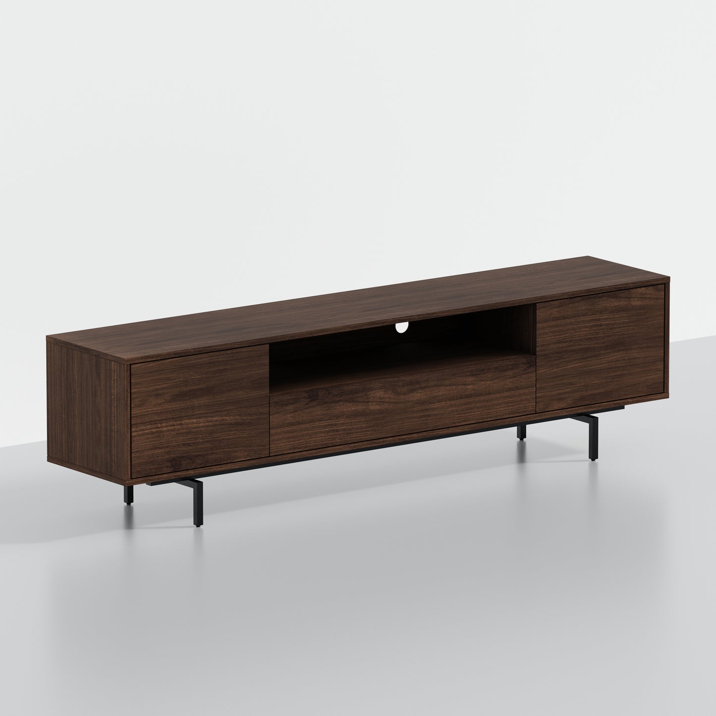 ComfIQ Norrhaus 75-Inch Modern TV Stand with Center Channel Speaker Shelf and Flip Down Door