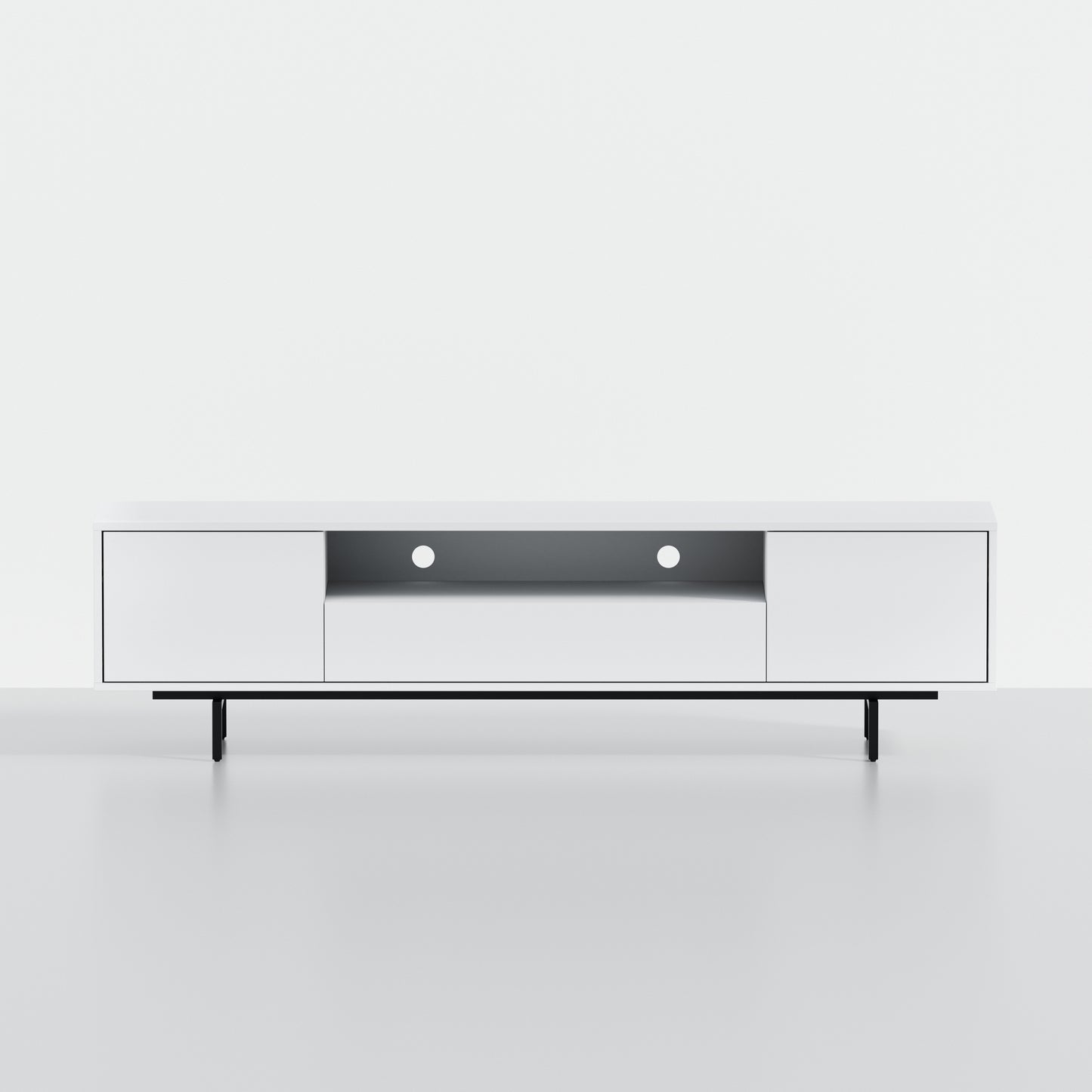 ComfIQ Norrhaus 75-Inch Modern TV Stand with Center Channel Speaker Shelf and Flip Down Door