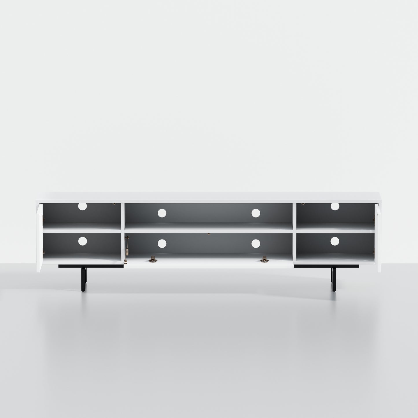 ComfIQ Norrhaus 75-Inch Modern TV Stand with Center Channel Speaker Shelf and Flip Down Door