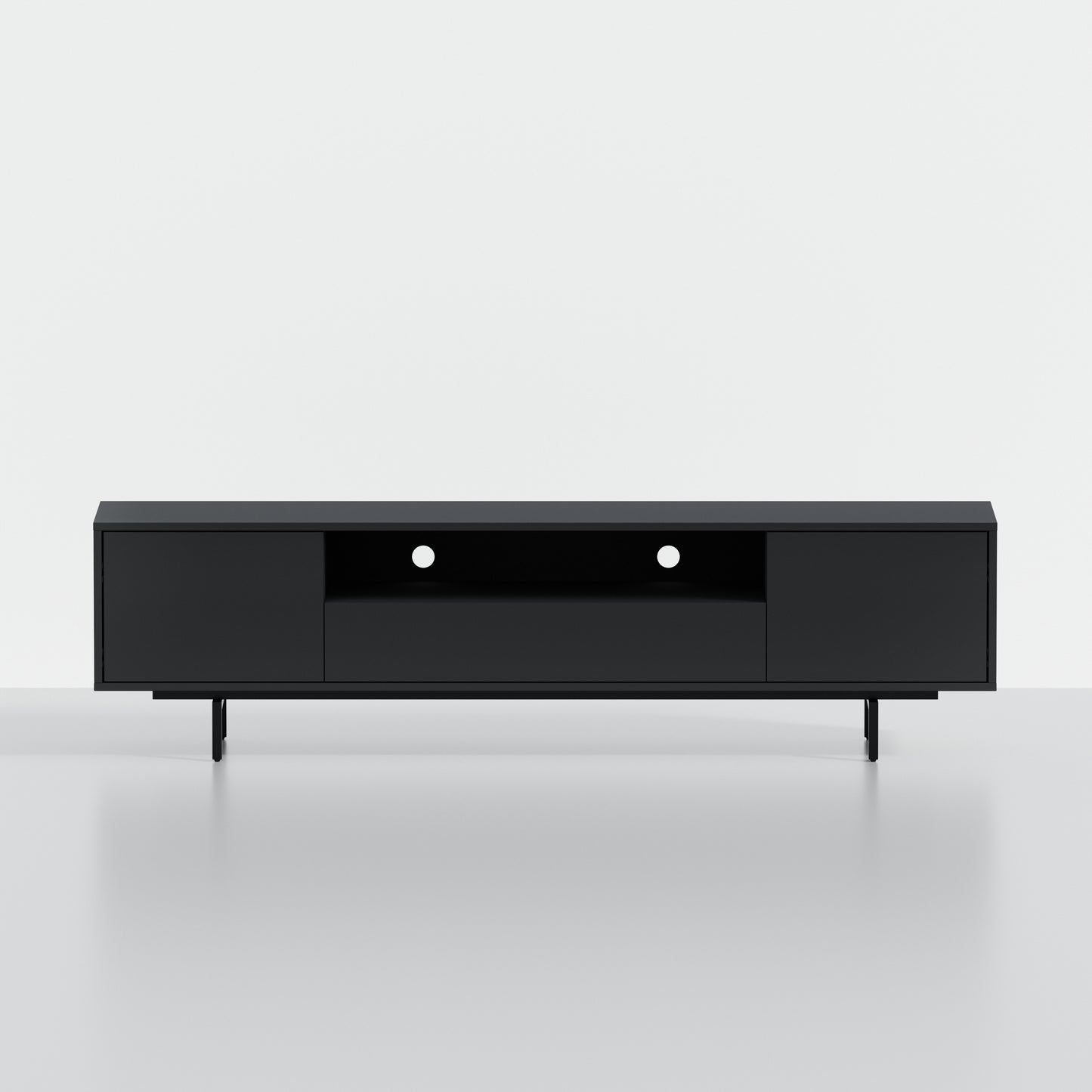 ComfIQ Norrhaus 75-Inch Modern TV Stand with Center Channel Speaker Shelf and Flip Down Door