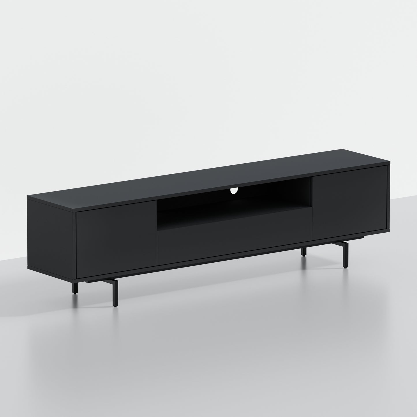 ComfIQ Norrhaus 75-Inch Modern TV Stand with Center Channel Speaker Shelf and Flip Down Door