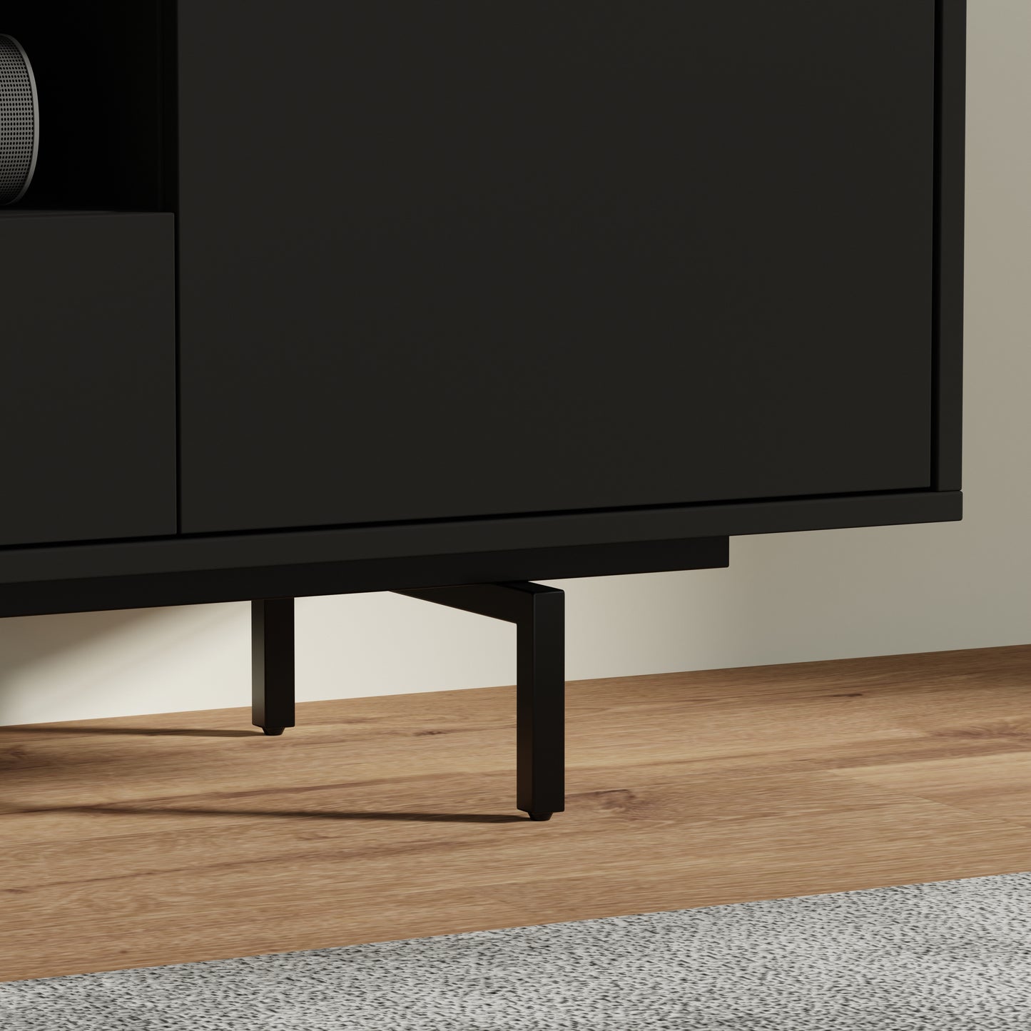 ComfIQ Norrhaus 75-Inch Modern TV Stand with Center Channel Speaker Shelf and Flip Down Door
