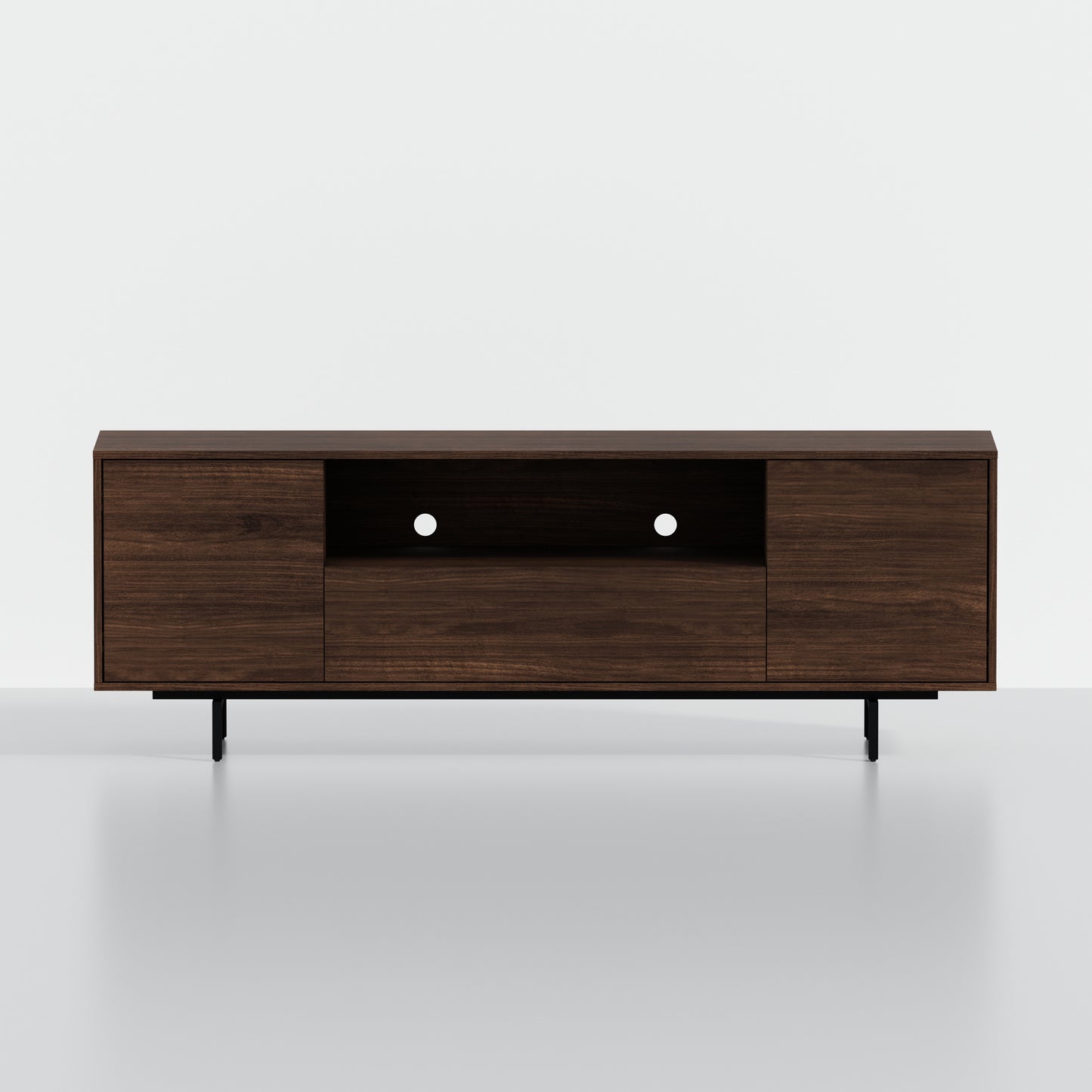 ComfIQ Norrhaus 75-Inch Modern TV Stand with Center Channel Speaker Shelf and Flip Down Door