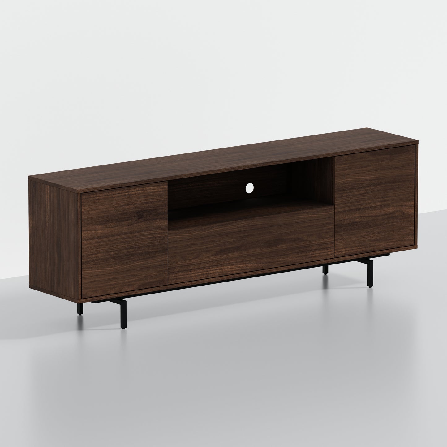 ComfIQ Norrhaus 75-Inch Modern TV Stand with Center Channel Speaker Shelf and Flip Down Door
