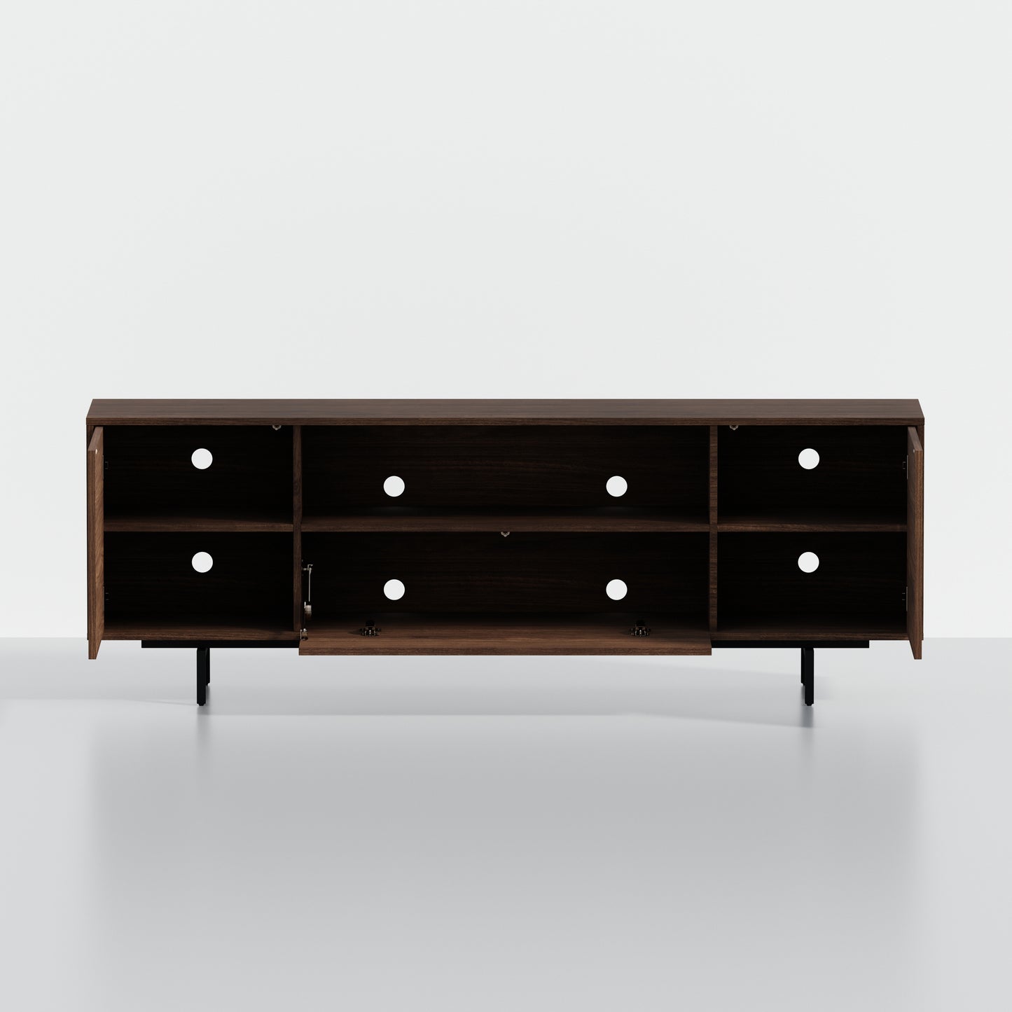 ComfIQ Norrhaus 75-Inch Modern TV Stand with Center Channel Speaker Shelf and Flip Down Door