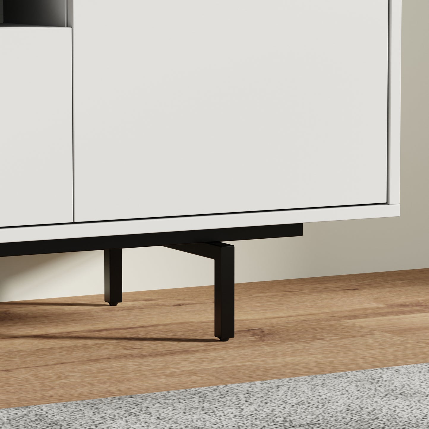 ComfIQ Norrhaus 75-Inch Modern TV Stand with Center Channel Speaker Shelf and Flip Down Door