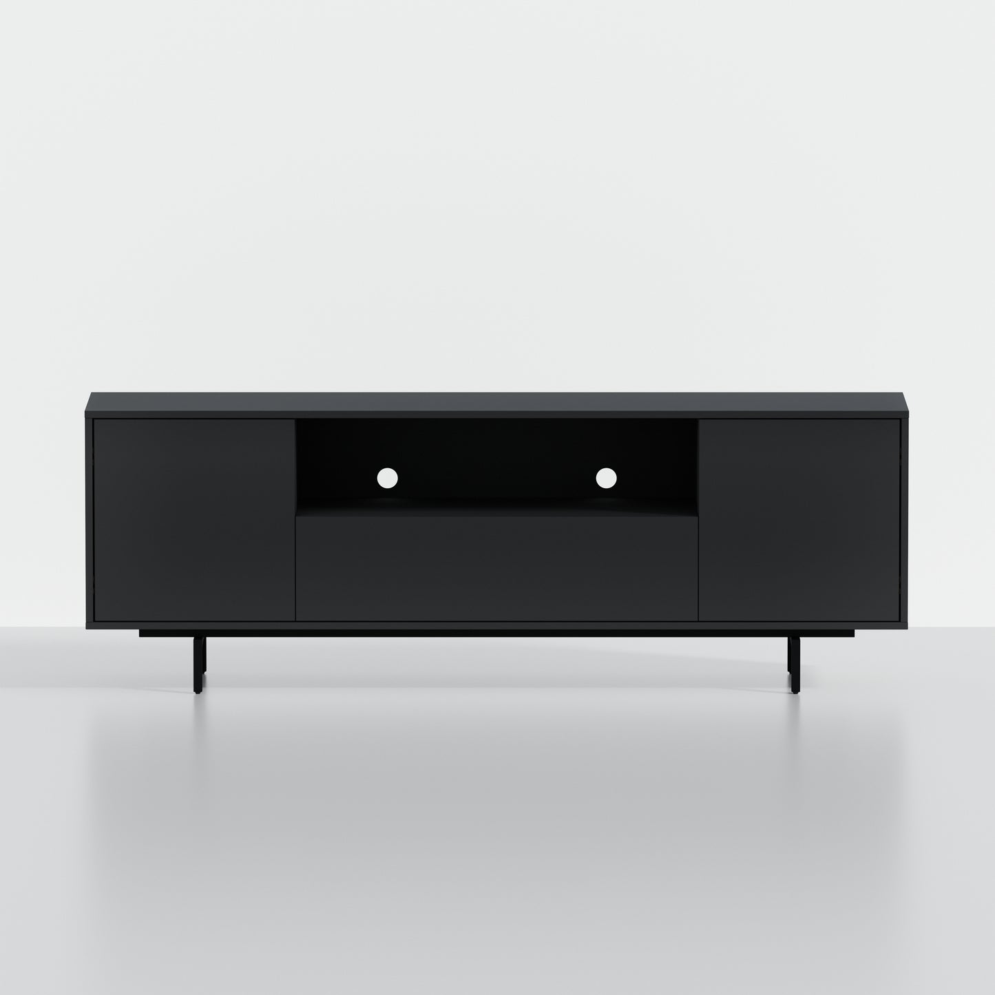 ComfIQ Norrhaus 75-Inch Modern TV Stand with Center Channel Speaker Shelf and Flip Down Door